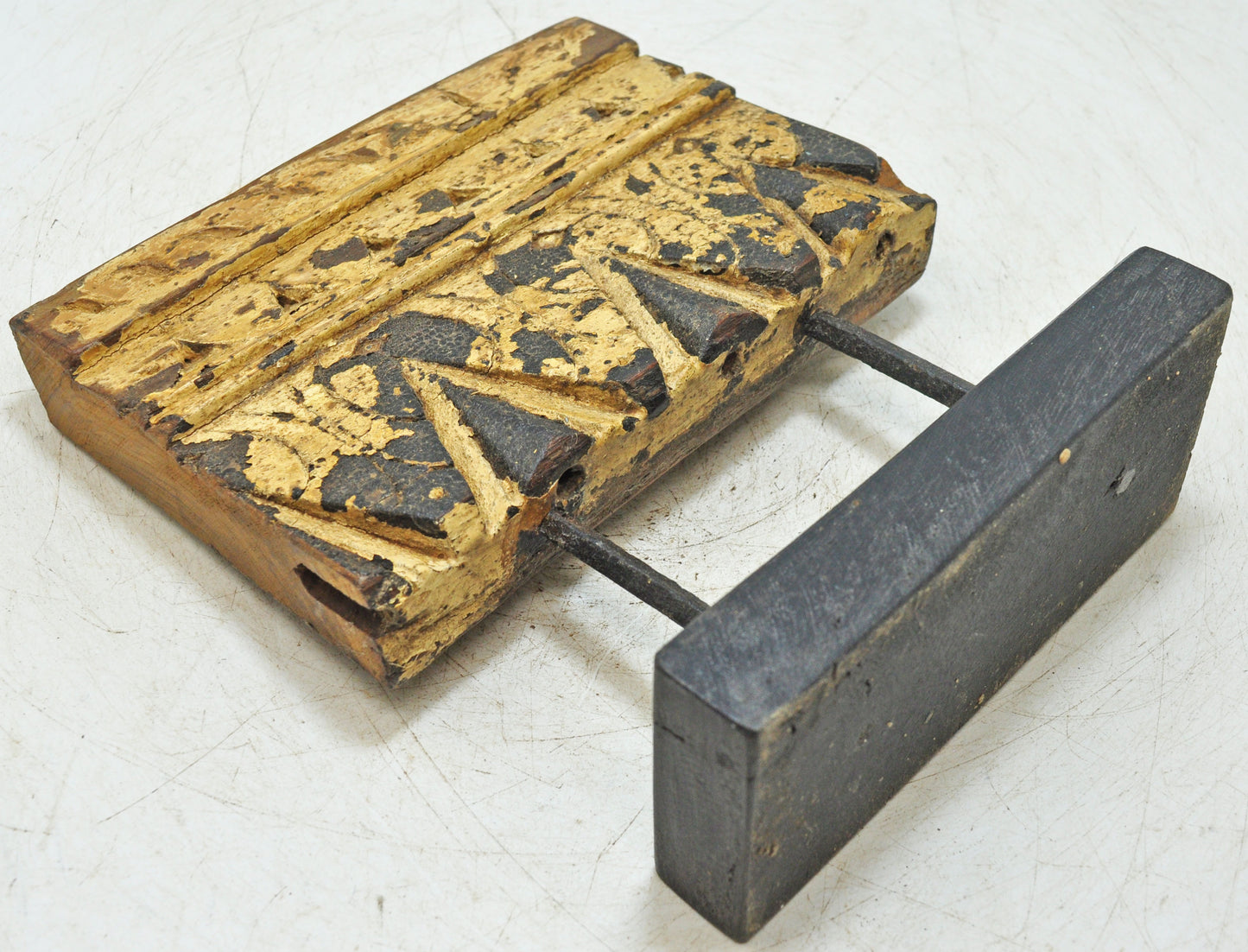 Antique Wooden Floral Carving Panel Plaque Original Old Hand Carved