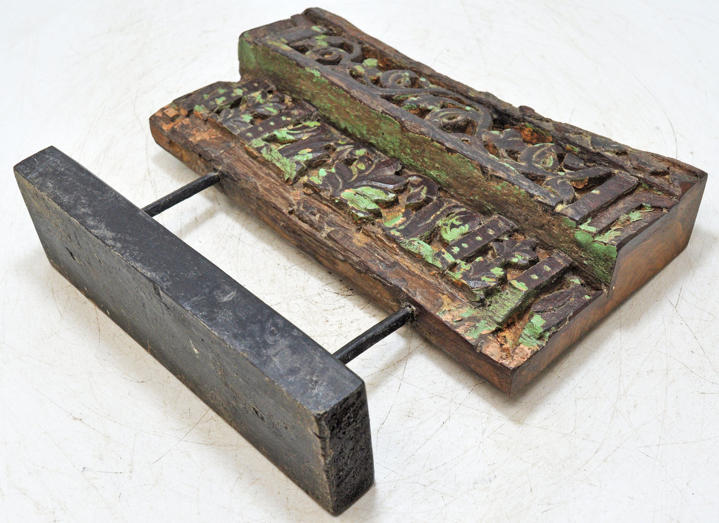 Antique Wooden Floral Carving Panel Plaque Original Old Hand Carved