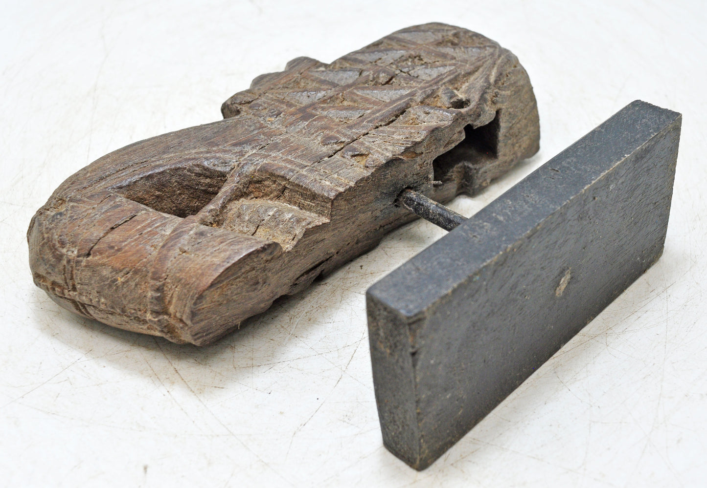 Antique Wooden Horse Head Bust on Stand Original Old Hand Carved