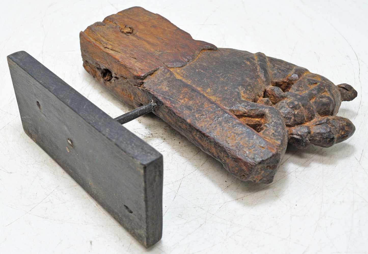 Antique Wooden Horse Head Bust on Stand Original Old Hand Carved