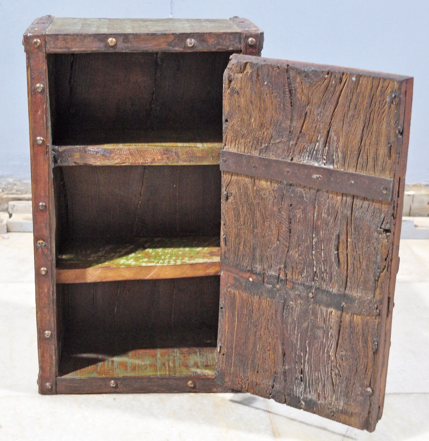 Antique Wooden Wall Hanging Storage Cabinet Box Original Old Hand Crafted