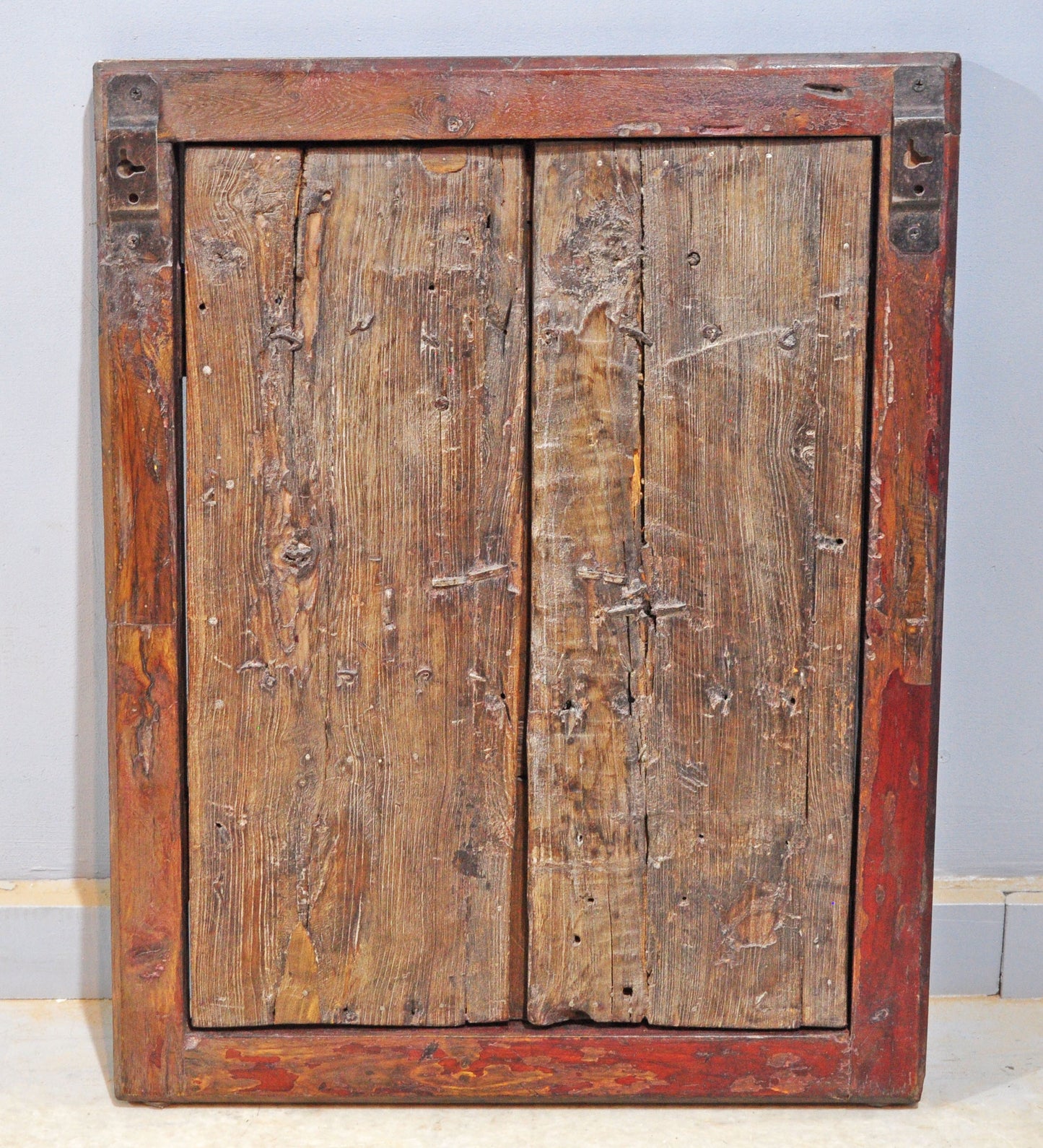 Antique Wooden Wall Décor Window Panels With Frame Original Old Hand Crafted