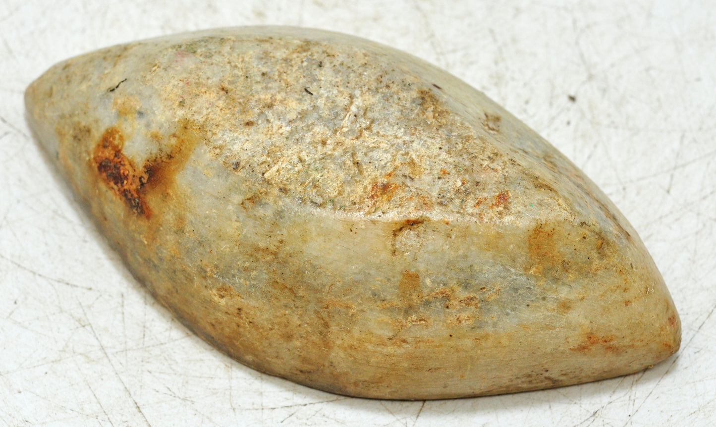 Antique White Marble Oval Spice Grinding Kharal Bowl Original Old Hand Carved