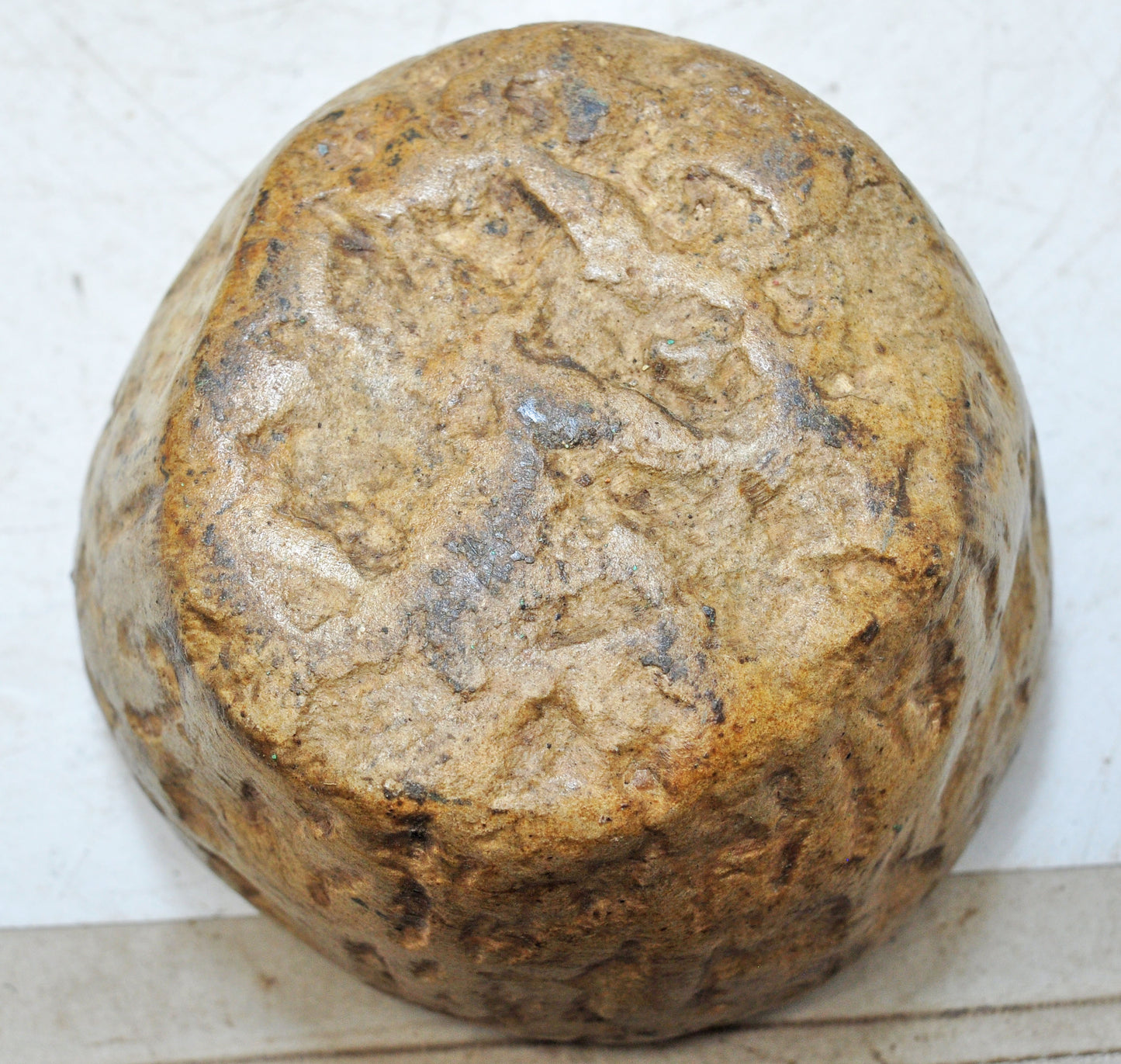 Antique Sand Stone Round Curry Bowl Original Old Hand Carved