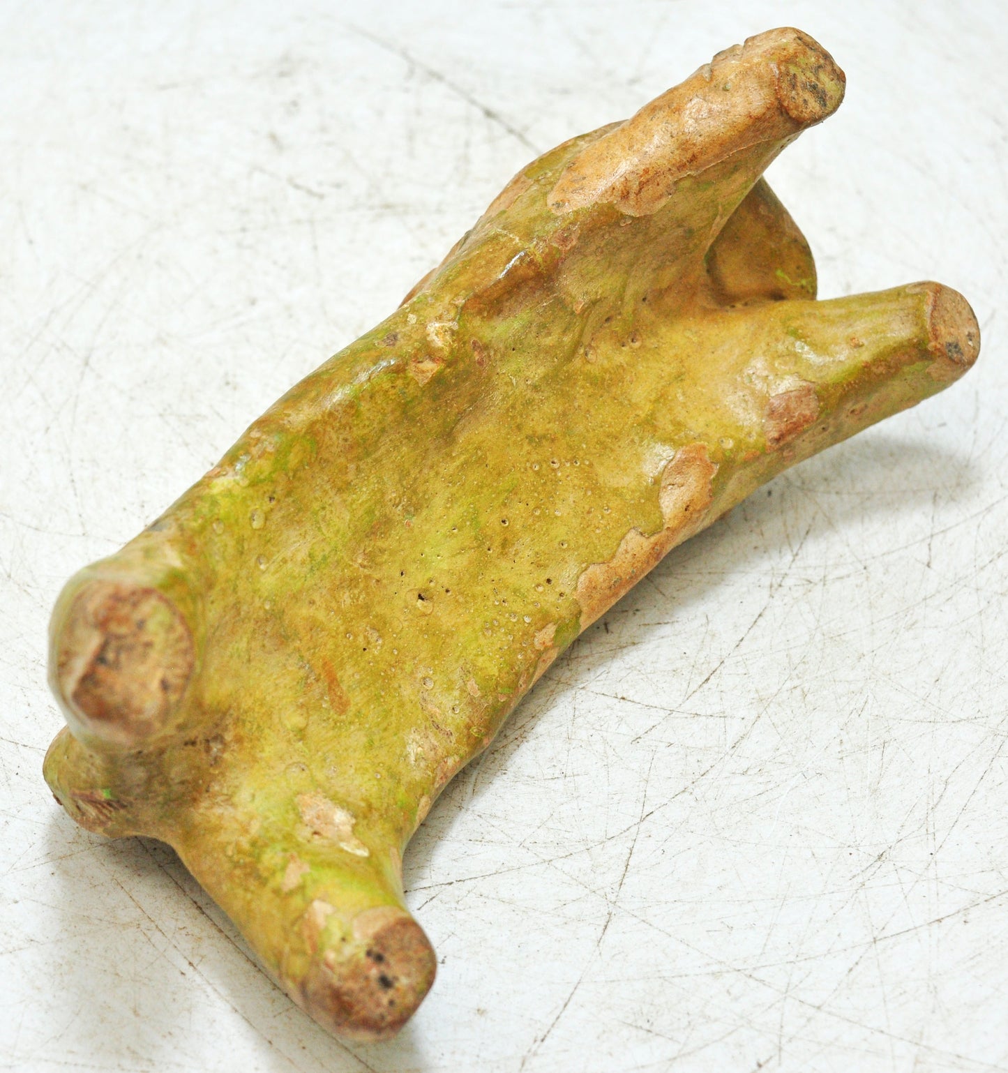 Vintage Terracotta Pottery Lion Figurine Original Old Hand Crafted Painted