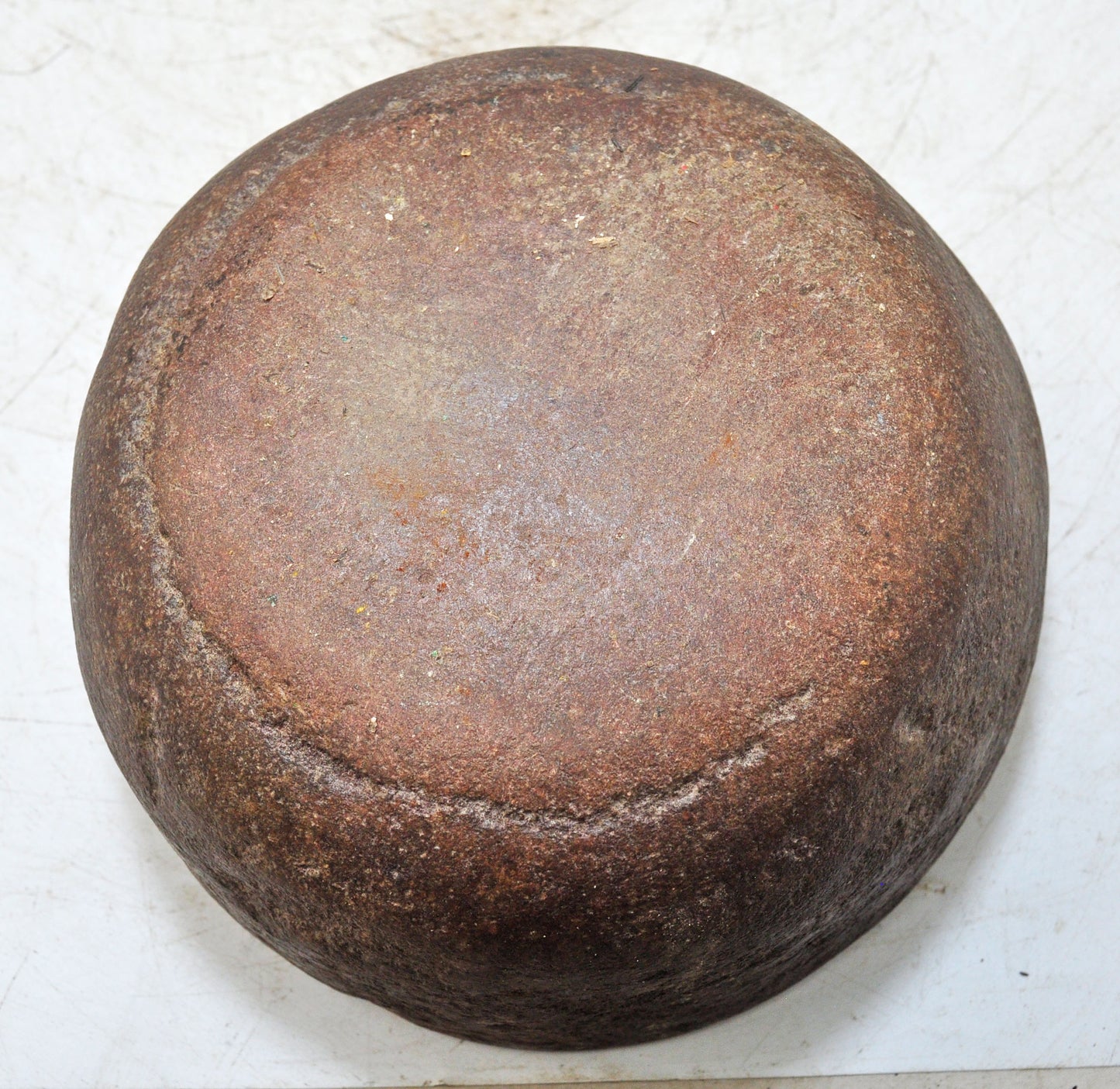 Antique Sand Stone Round Curry Bowl Original Old Hand Carved