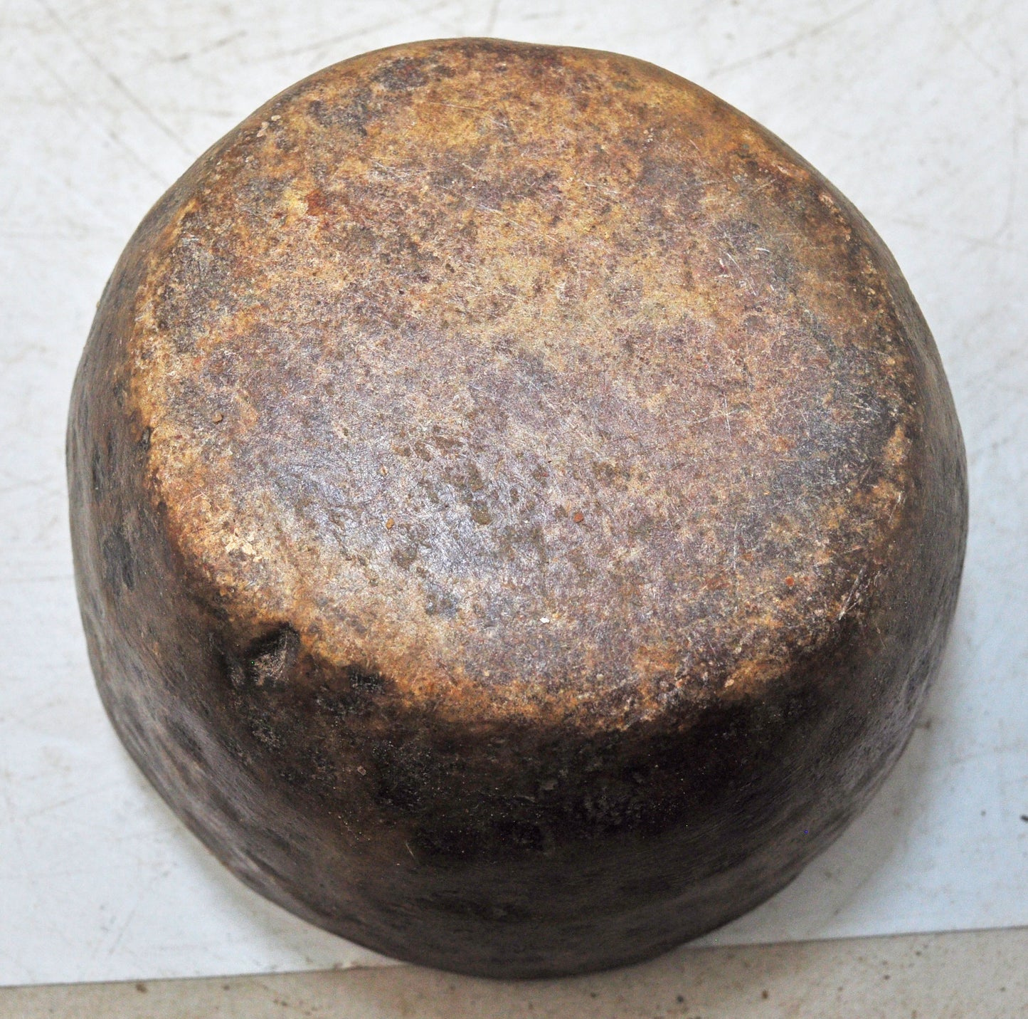 Antique Sand Stone Round Curry Bowl Original Old Hand Carved