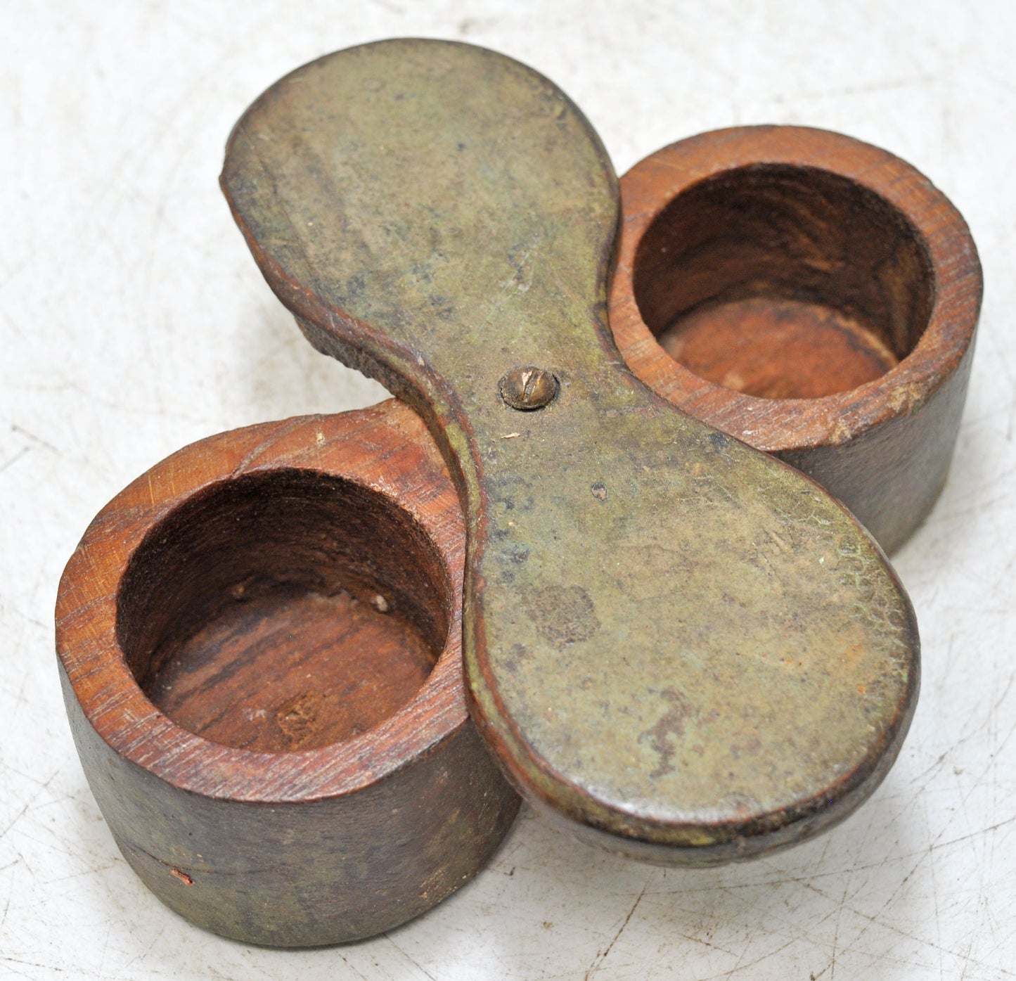 Antique Wooden Kitchenware Spice Box Original Old Hand Carved