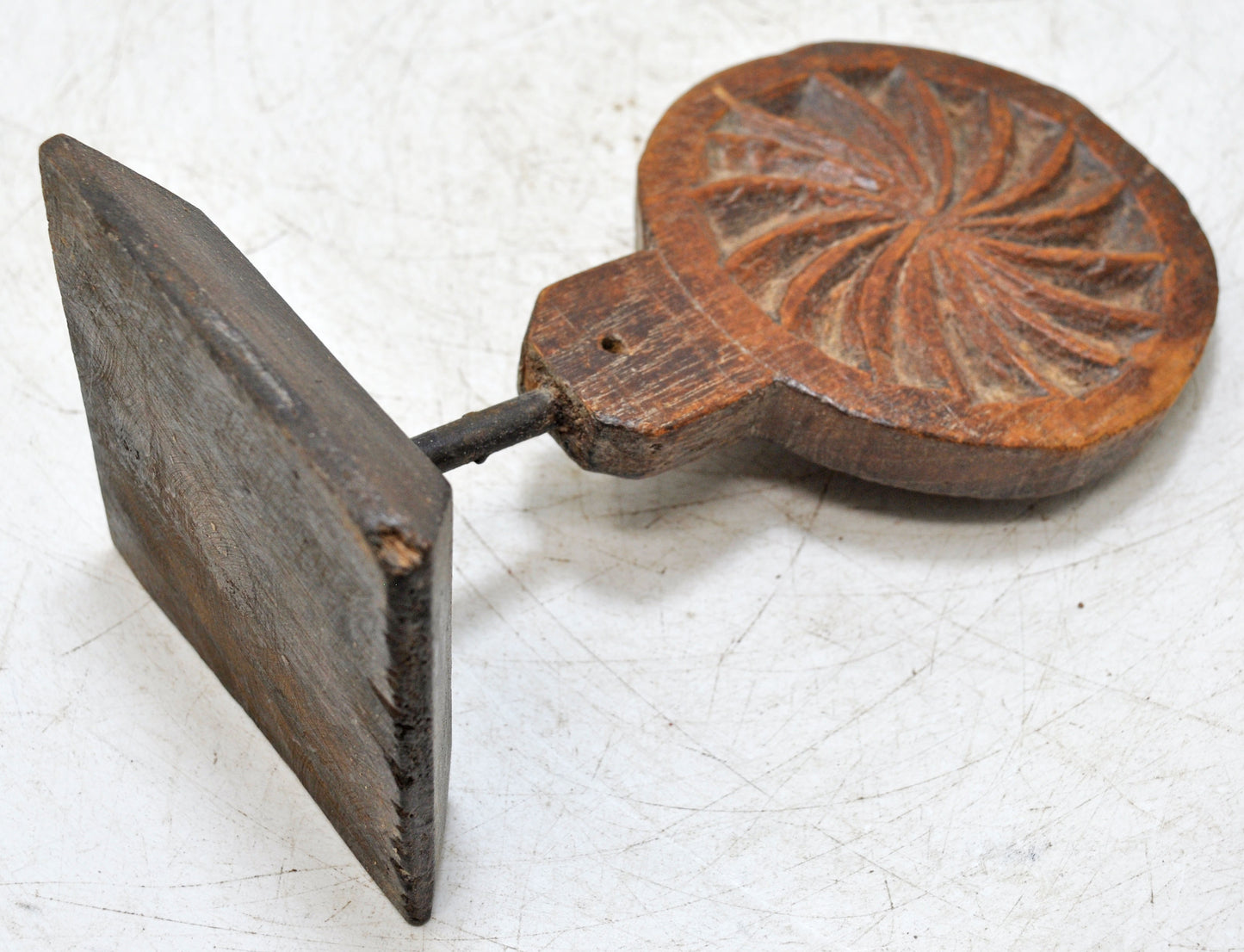 Antique Wooden Floral Carving Plaque on Stand Original Old Hand Carved