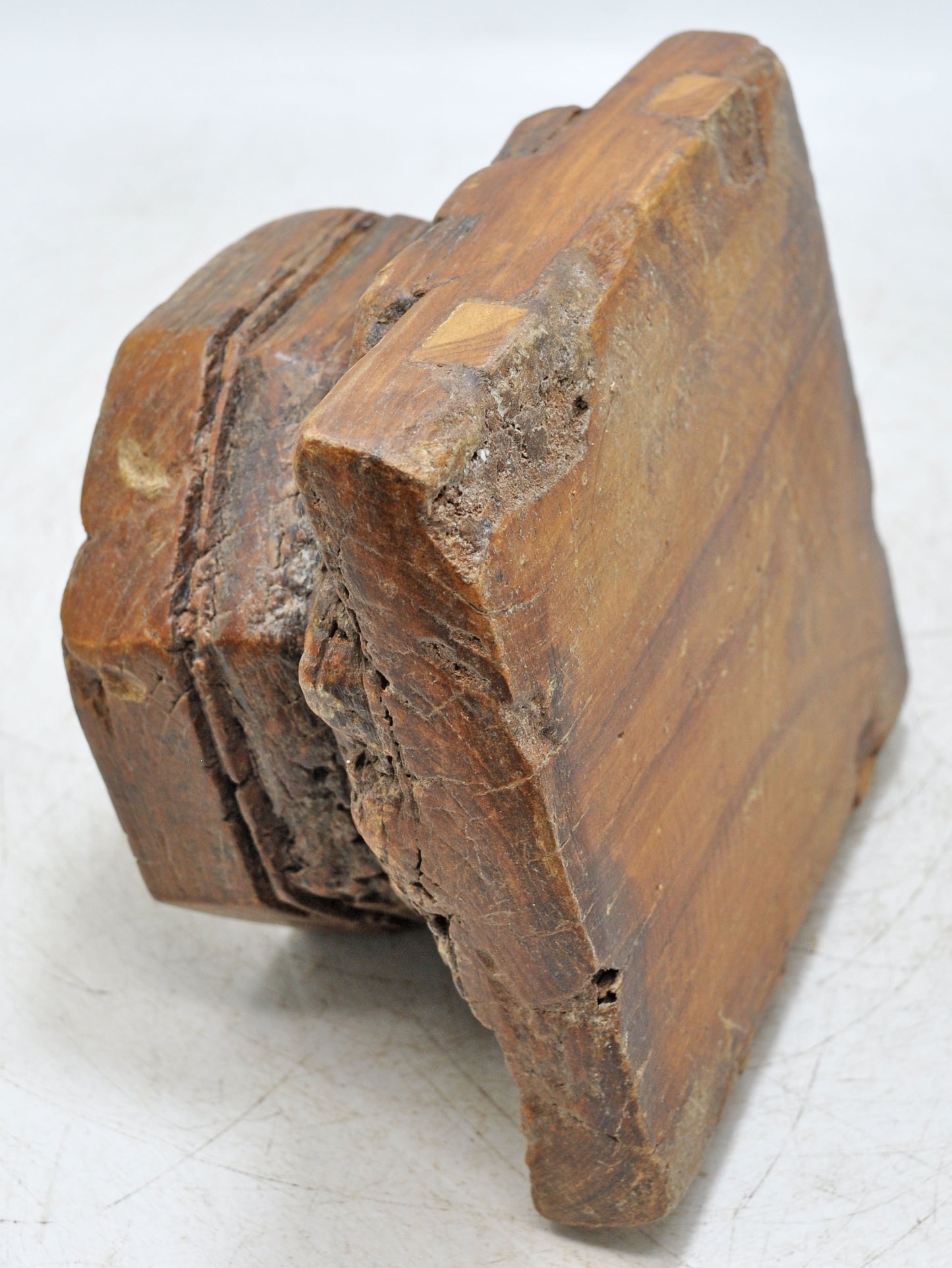 Antique Wooden Base Candle Holder Stand Original Old Hand Carved