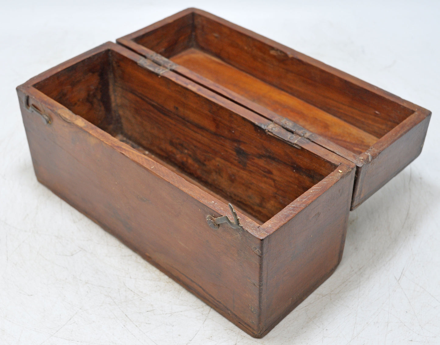 Antique Teak Wood Storage Chest Box Original Old Hand Crafted