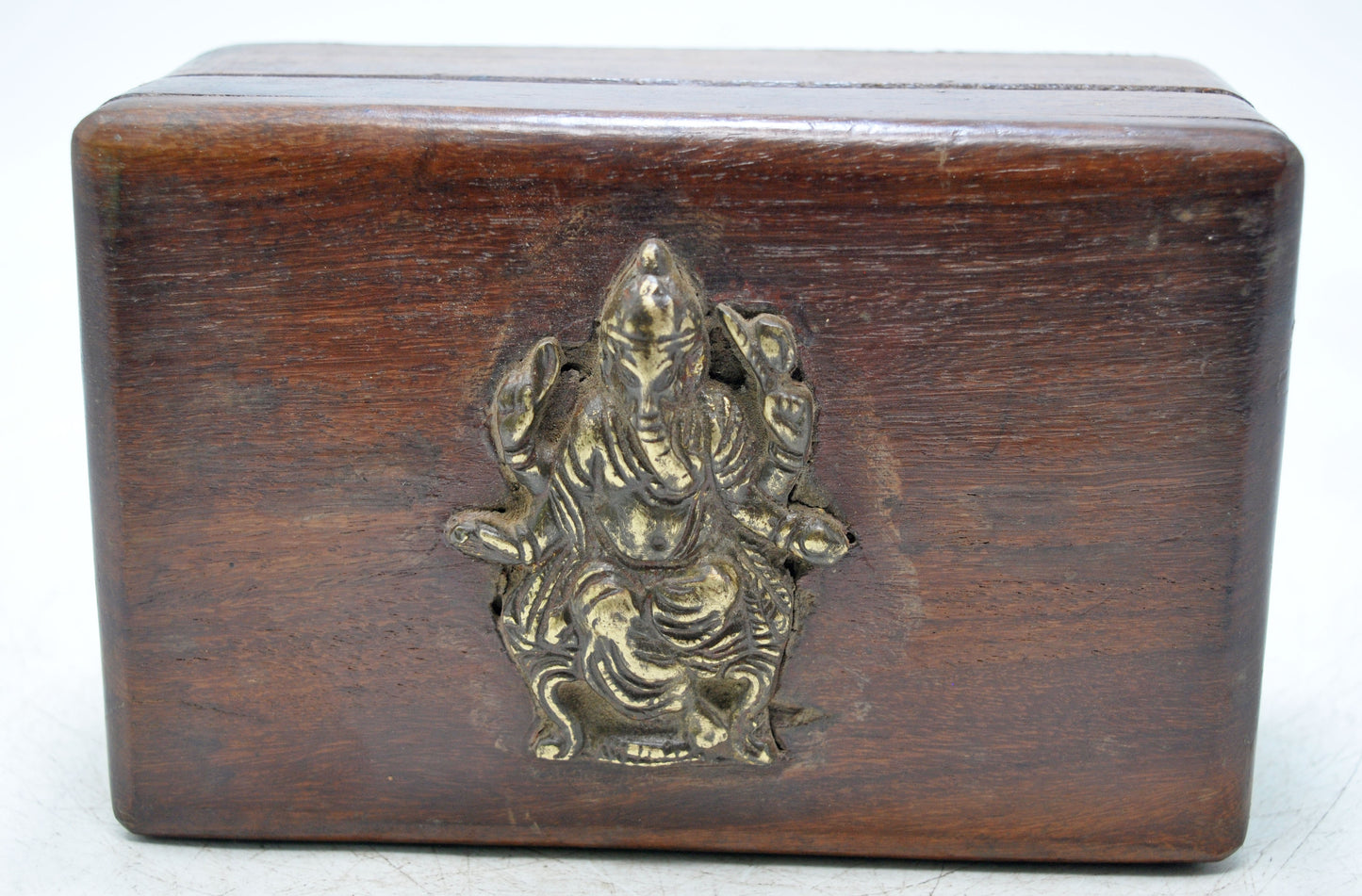 Vintage Wooden Small Storage Box Original Old Hand Crafted Brass Fitted