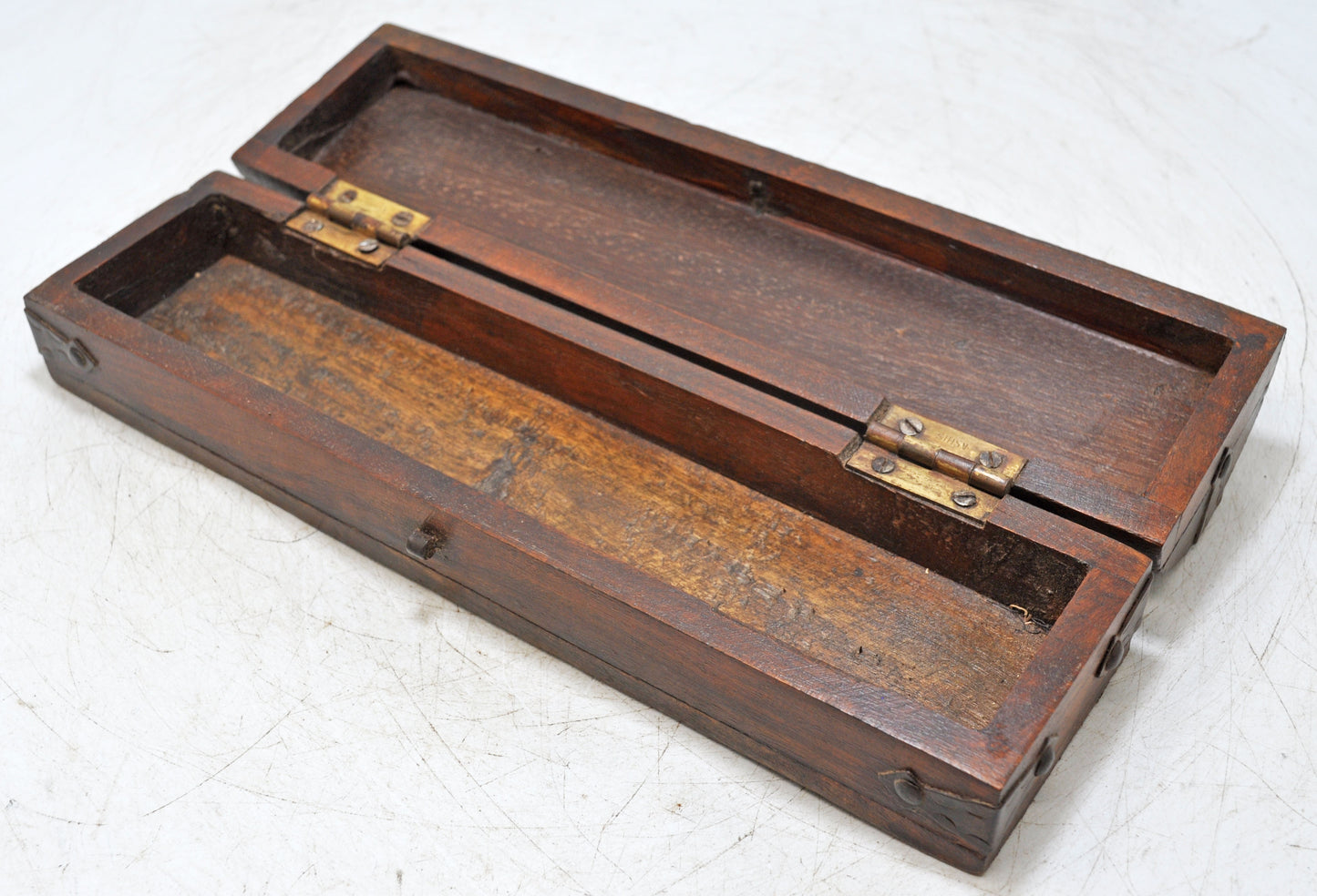 Vintage Wooden Pencil Stationary Box Original Old Hand Crafted