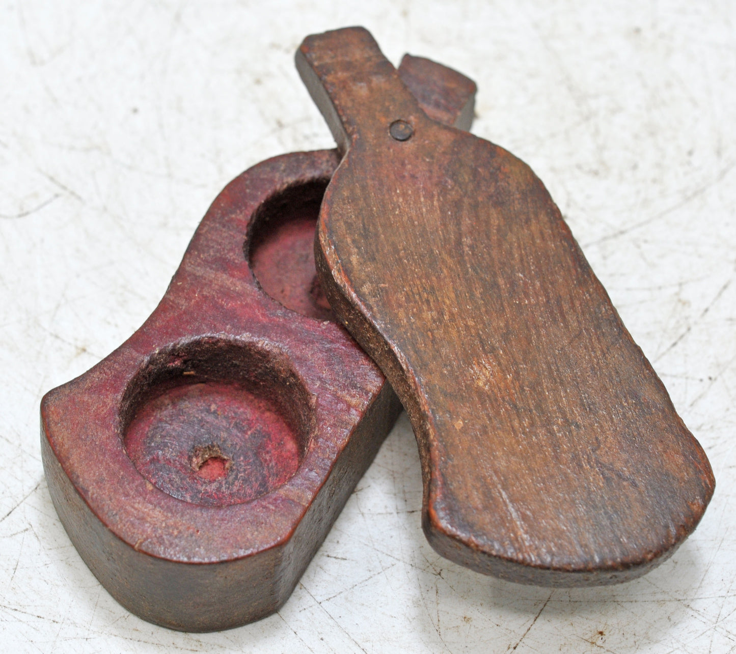 Vintage Wooden Kum Kum Powder Tika Box Original Old Hand Crafted