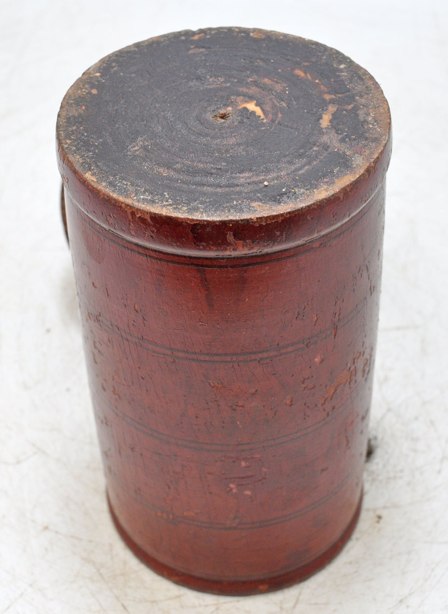 Vintage Wooden Tall Lacquer Painted Candy Box Original Old Hand Crafted