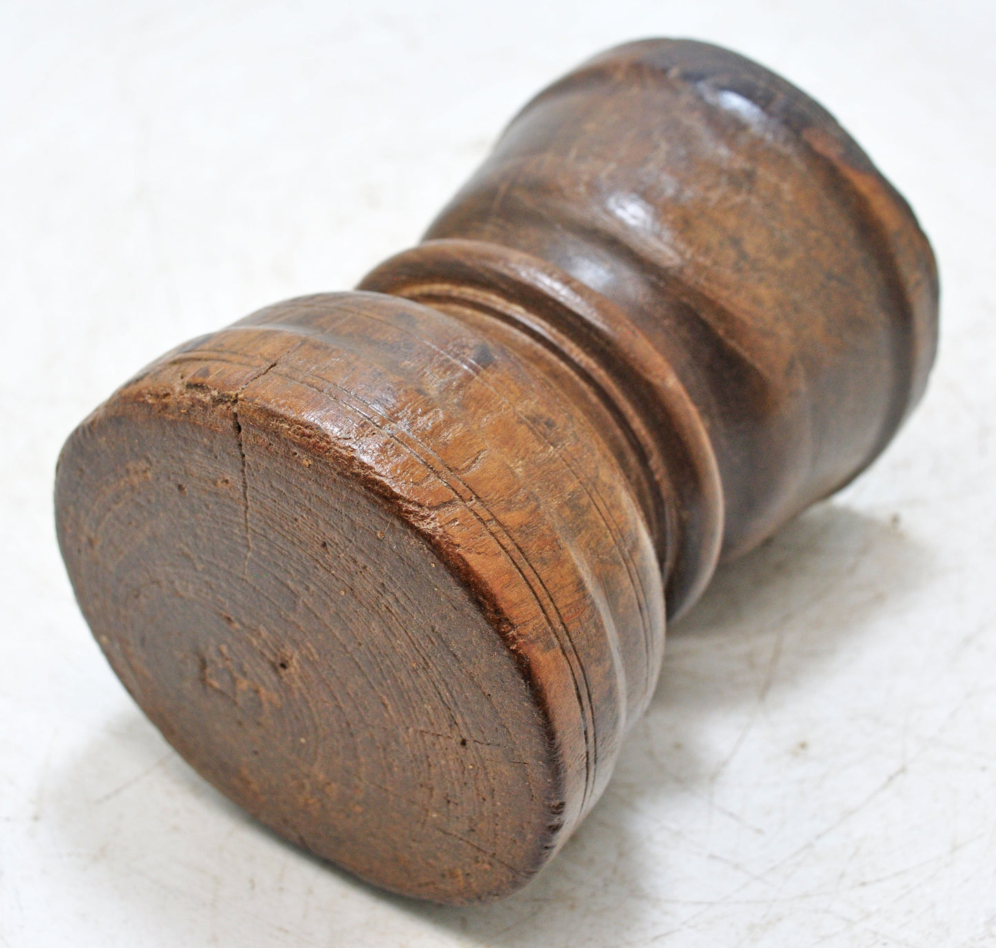 Antique Wooden Spice Grinding Pot Original Old Hand Carved