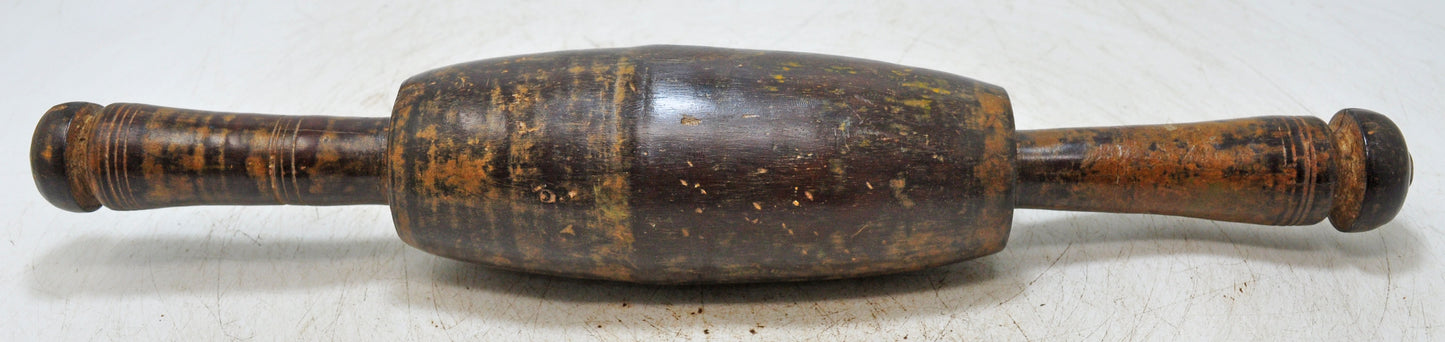 Antique Wooden Large Chapati Bread Rolling Pin Belan Original Old Hand Carved