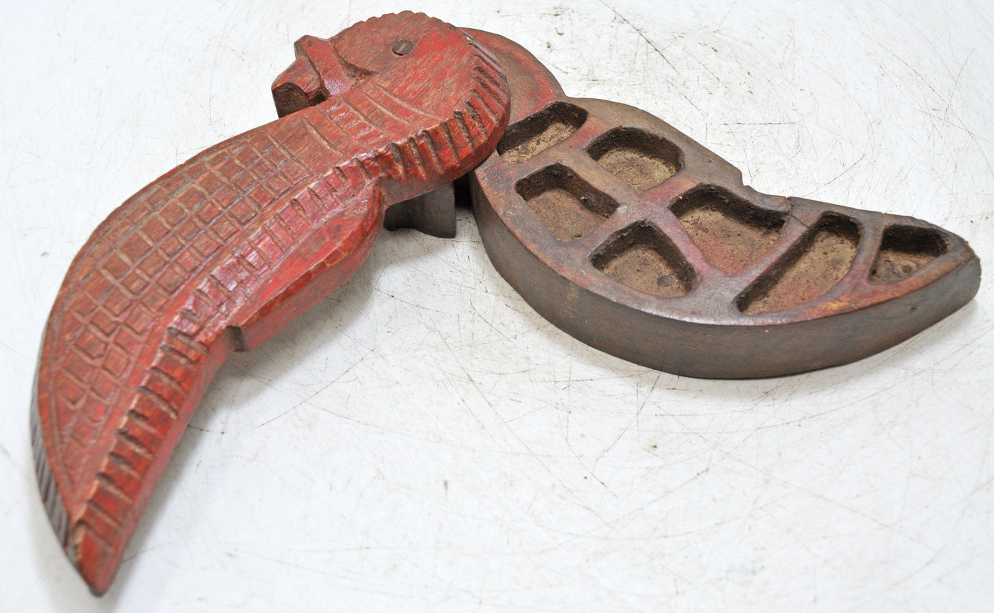Vintage Wooden Kum Kum Powder Tika Box Original Old Hand Carved