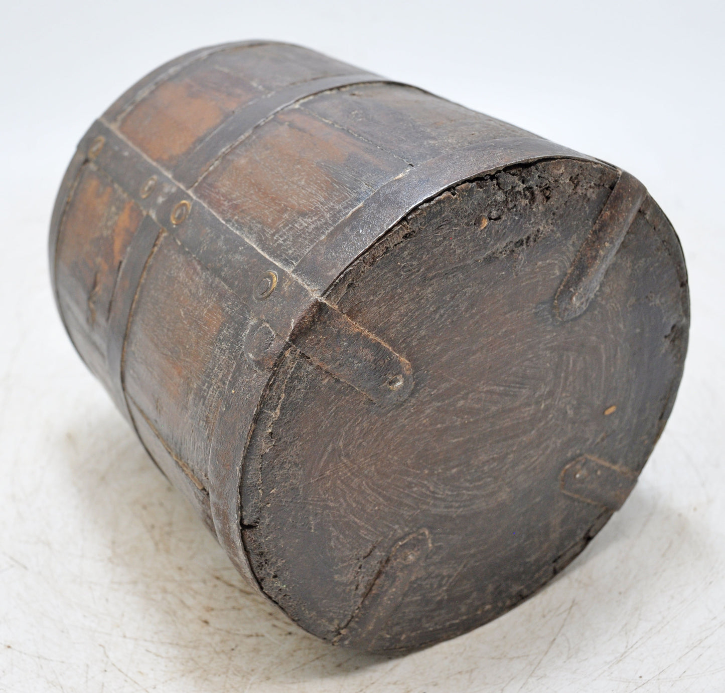 Vintage Wooden Grain Measurement Paili Pot Original Old Hand Crafted