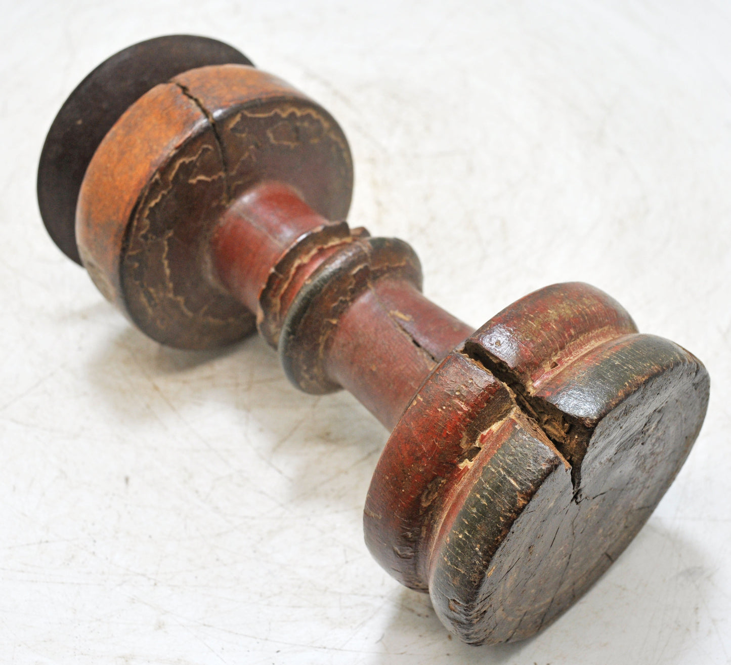 Antique Wooden Paga Leg Candle Holder Stand Original Old Hand Carved Painted