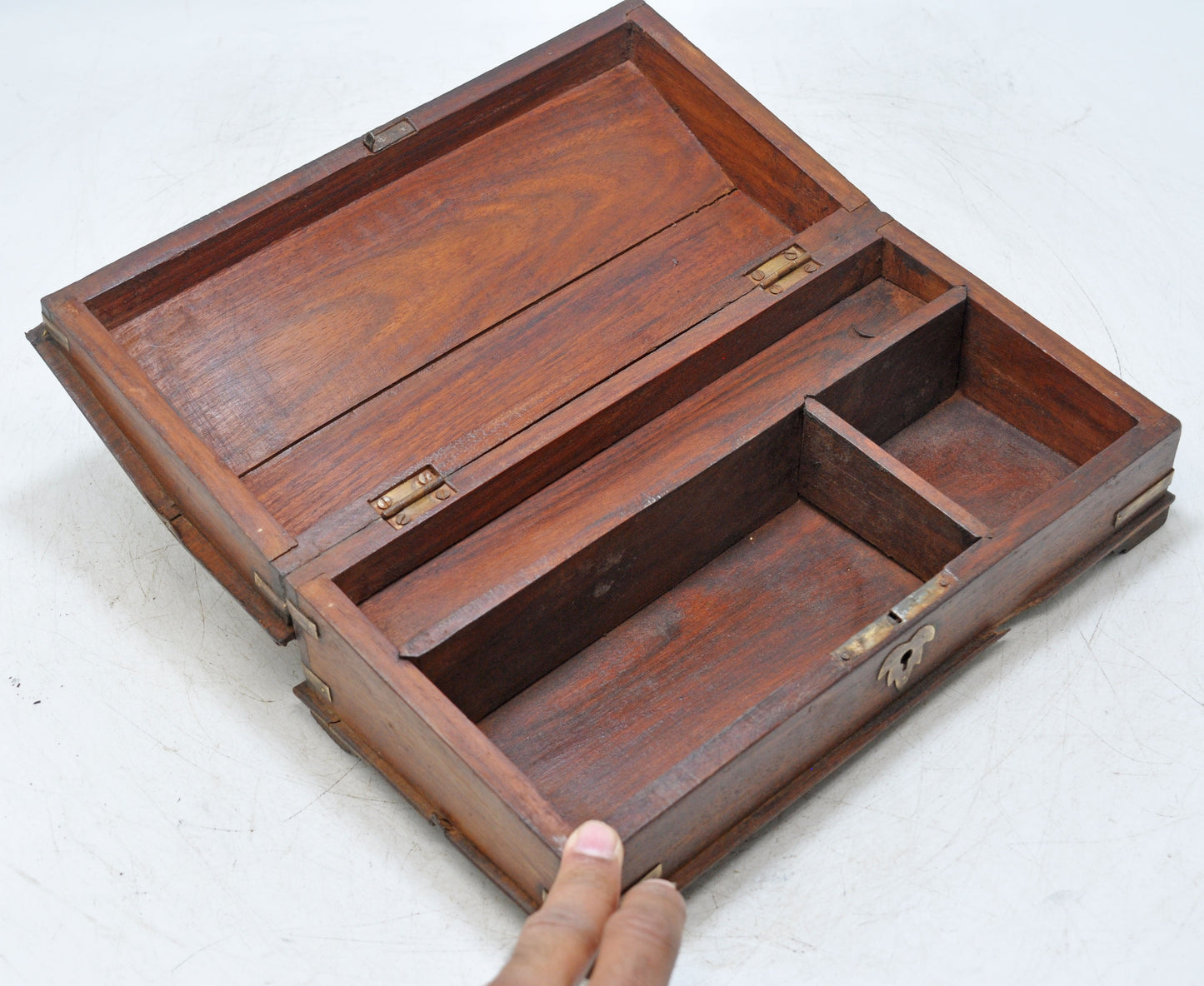 Vintage Wooden Pencil Stationary Storage Box Original Old Fine Hand Crafted