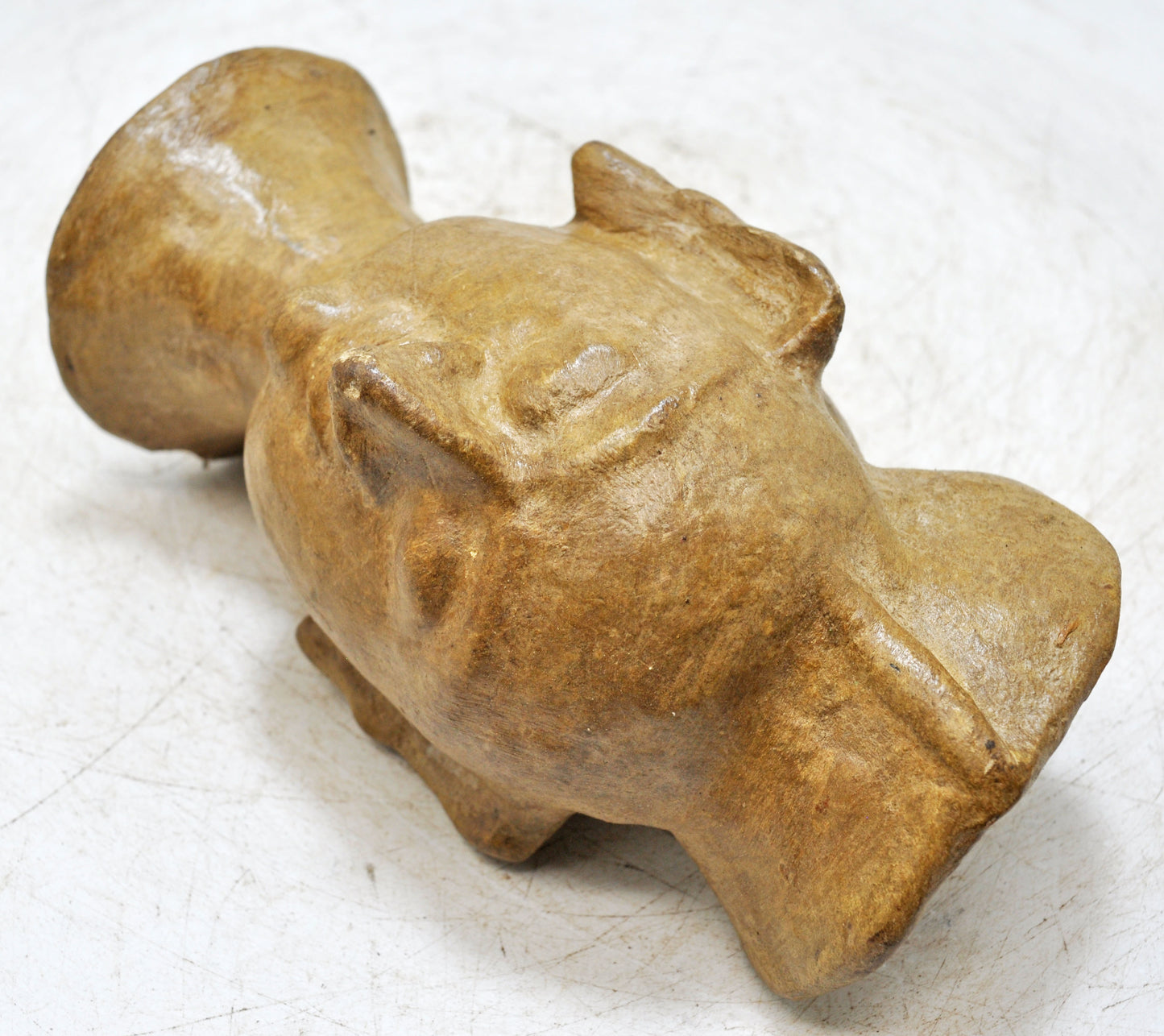 Antique Paper Mache Man Head Face Bust Figurine Original Old Hand Crafted