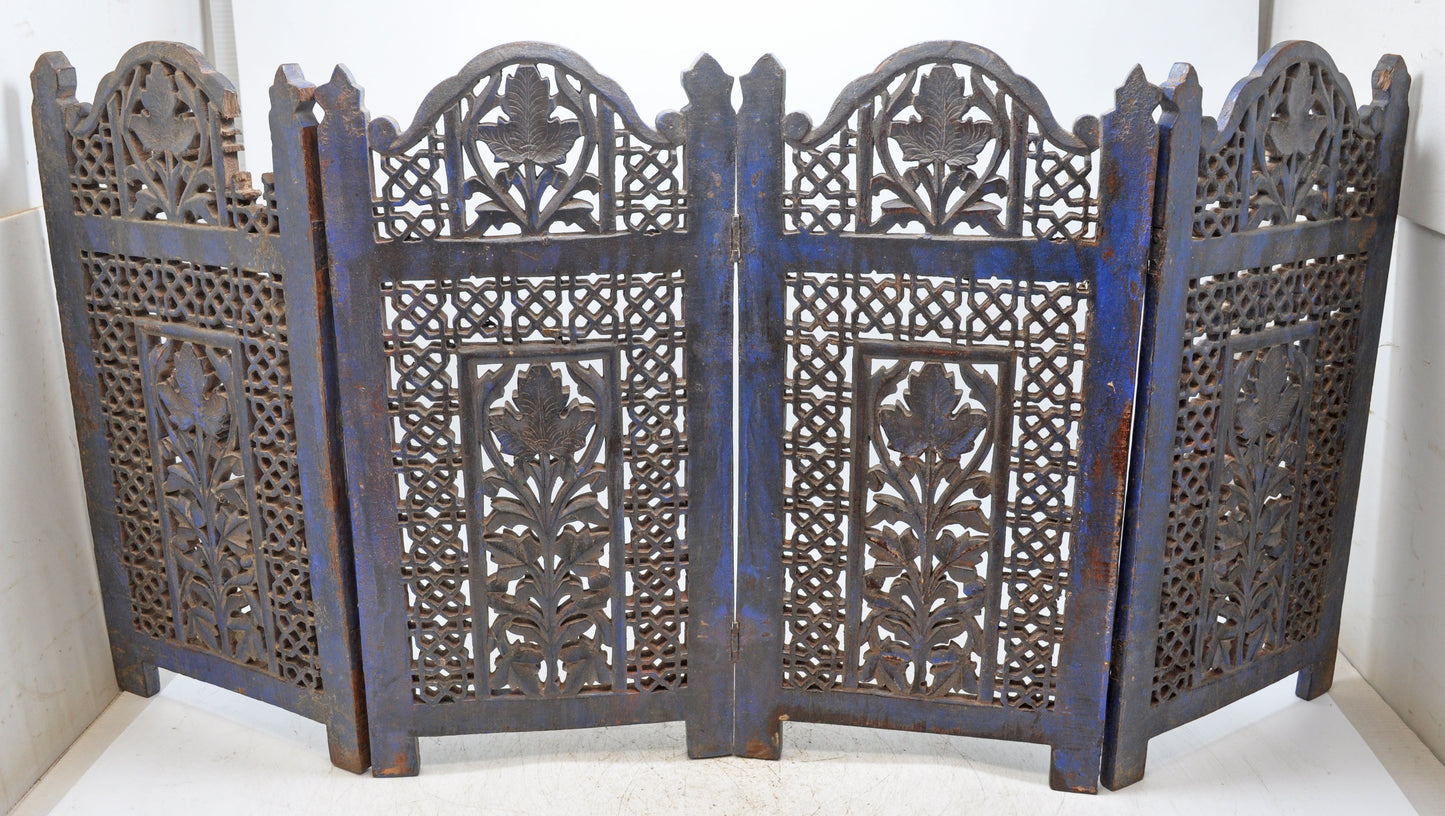 Vintage Wooden Small Desk Screen Partition Original Old Fine Hand Carved