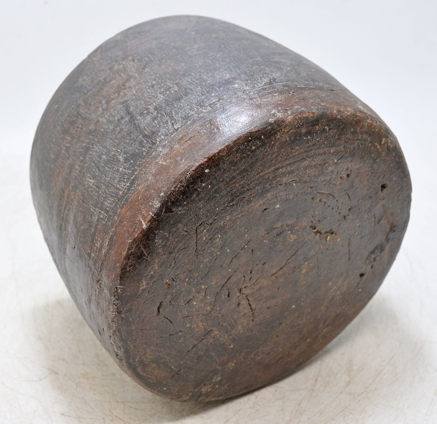 Vintage Wooden Round Paili Grain Measurement Pot Original Old Hand Crafted