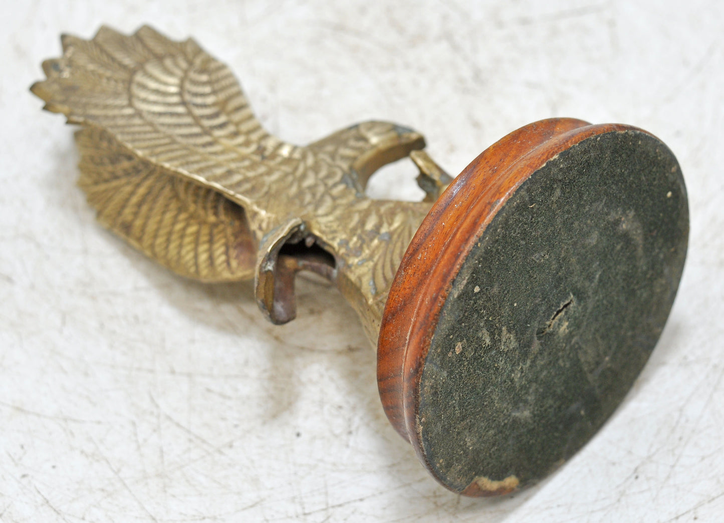 Vintage Brass Eagle Bird Figurine Original Old Hand Crafted Engraved