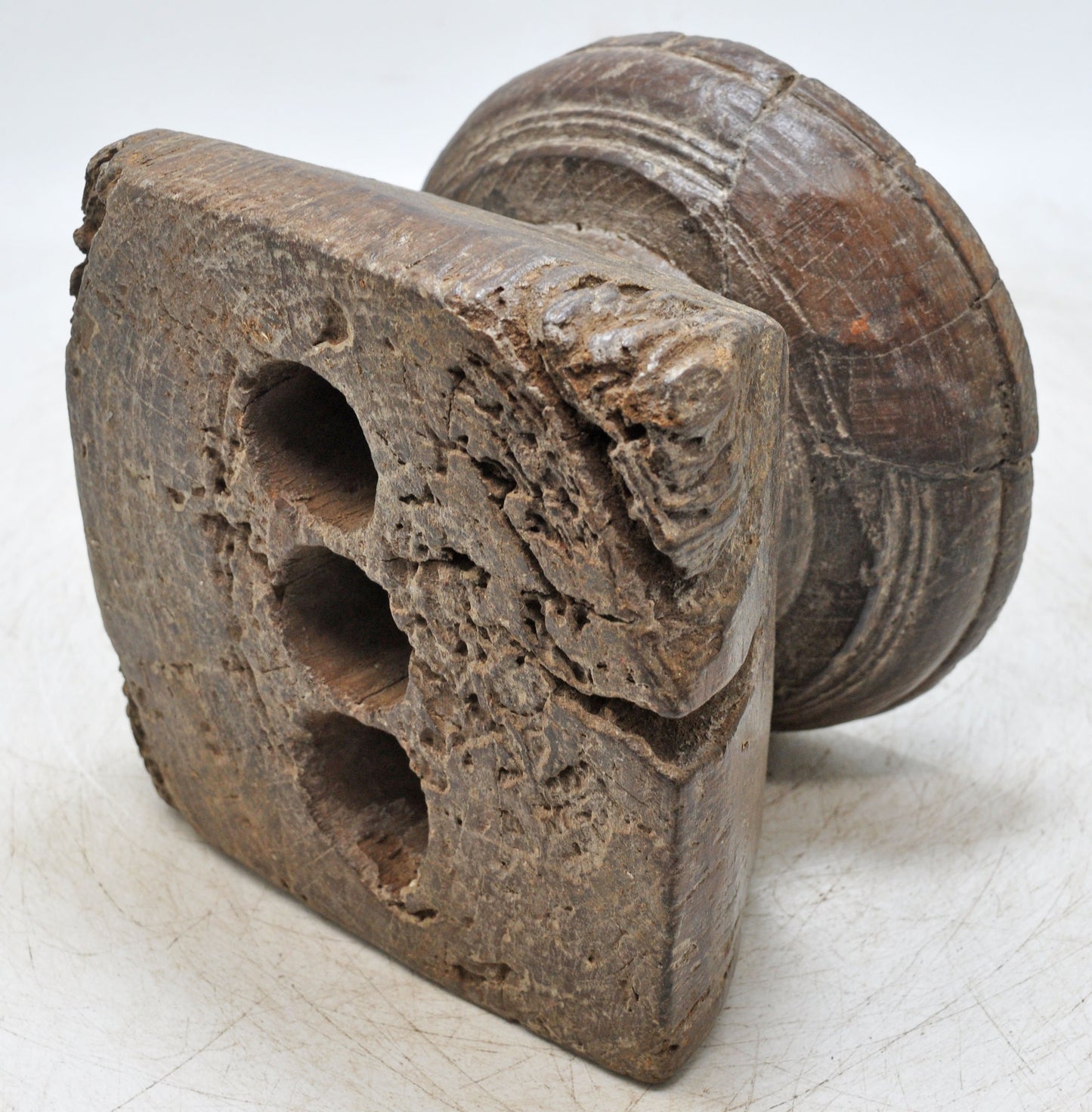 Antique Wooden Seed Holder Bijni Candle Holder Original Old Hand Carved