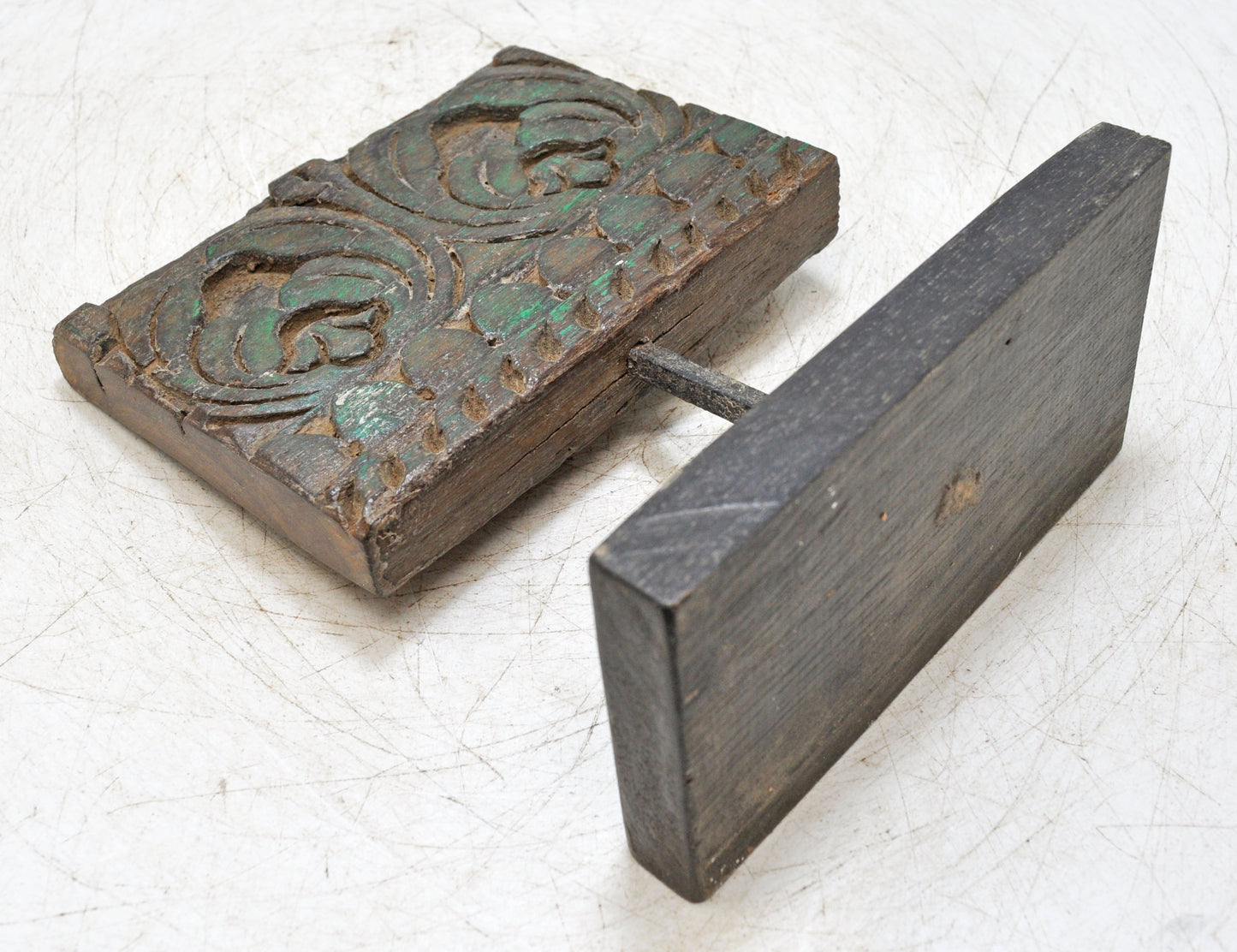 Antique Wooden Floral Carving Panel Plaque Original Old Fine Hand Carved