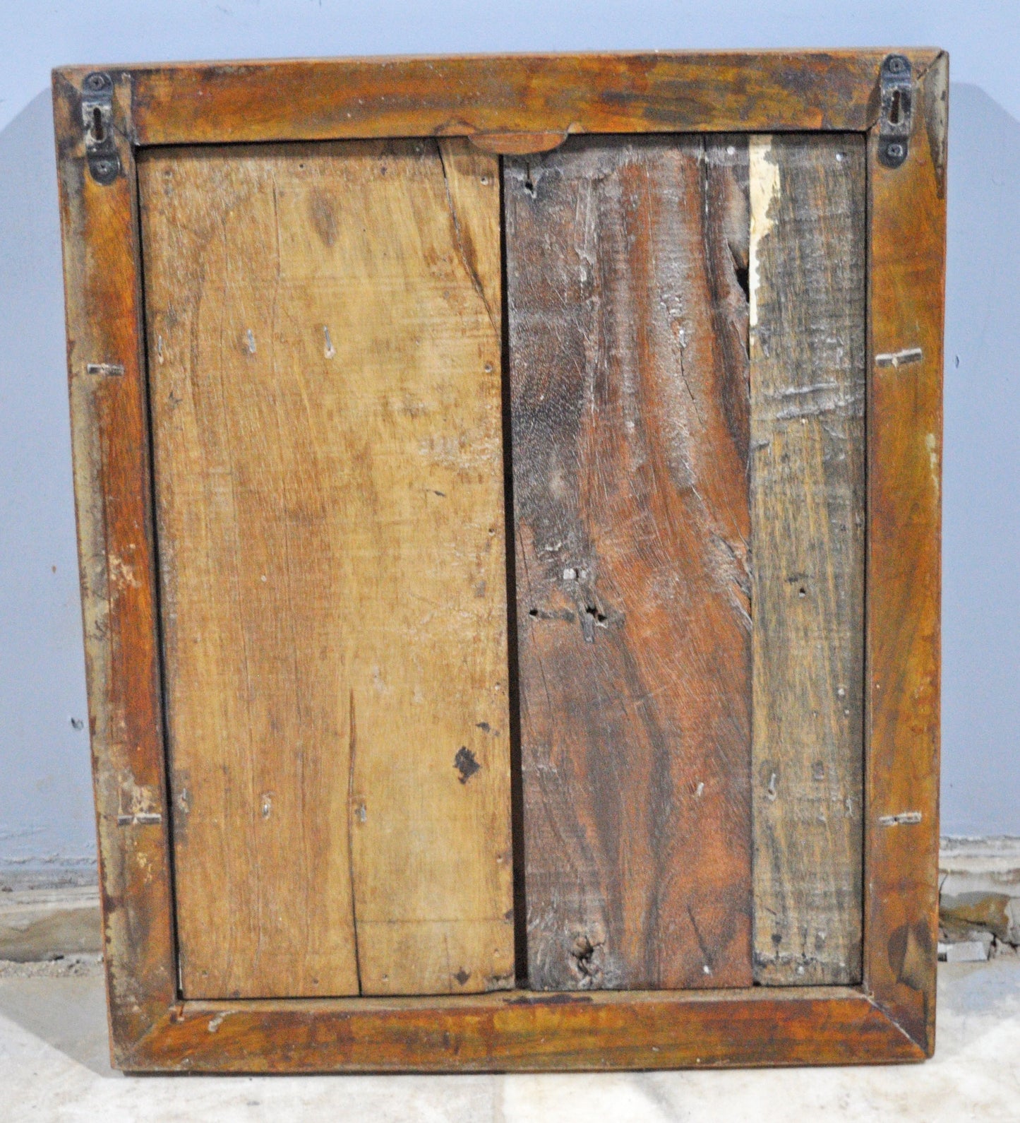 Antique Wooden Wall Décor Window Panel Frame Original Old Hand Carved
