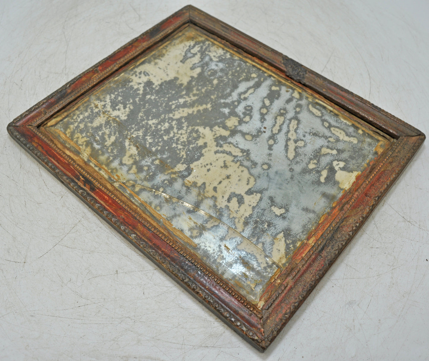 Antique Wooden Wall Décor Mirror Frame Original Old Hand Crafted