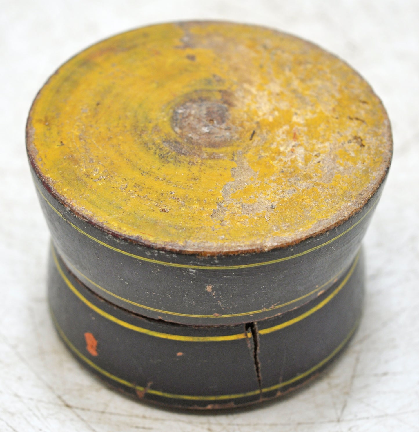 Antique Wooden Lacquer Painted Kum Kum Powder Tika Box Original Old