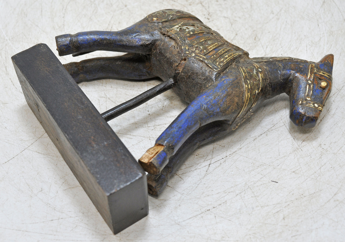 Vintage Wooden Horse Figurine Original Old Hand Carved