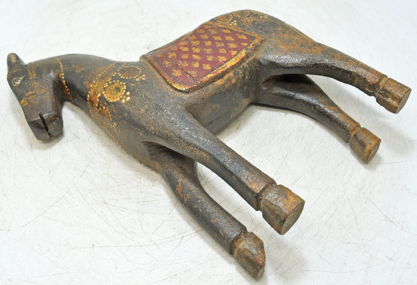 Hand Carved Wooden Horse Figurine Fine Hand Painted Rustic