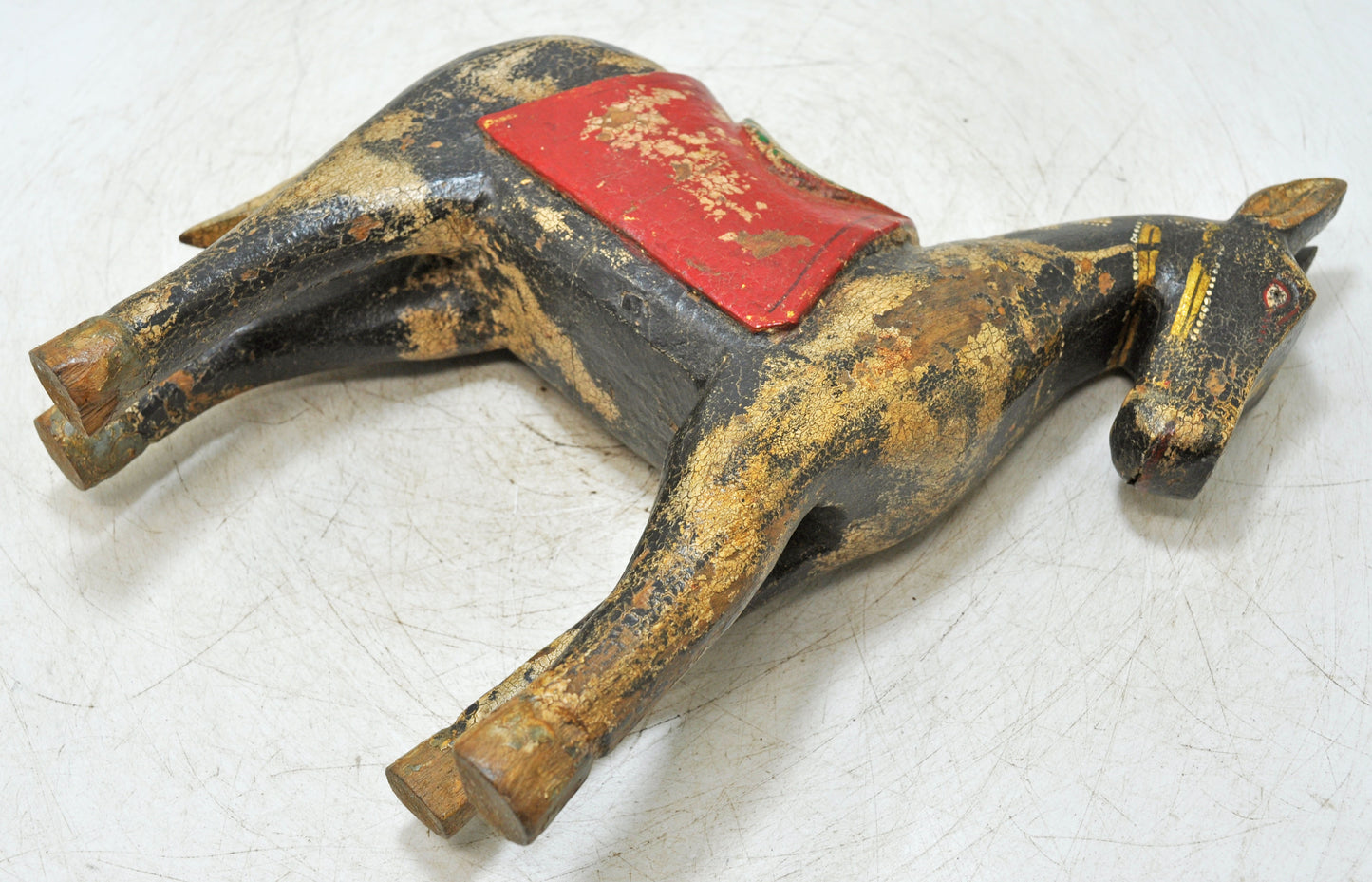 Hand Carved Wooden Horse Figurine Fine Hand Painted Rustic