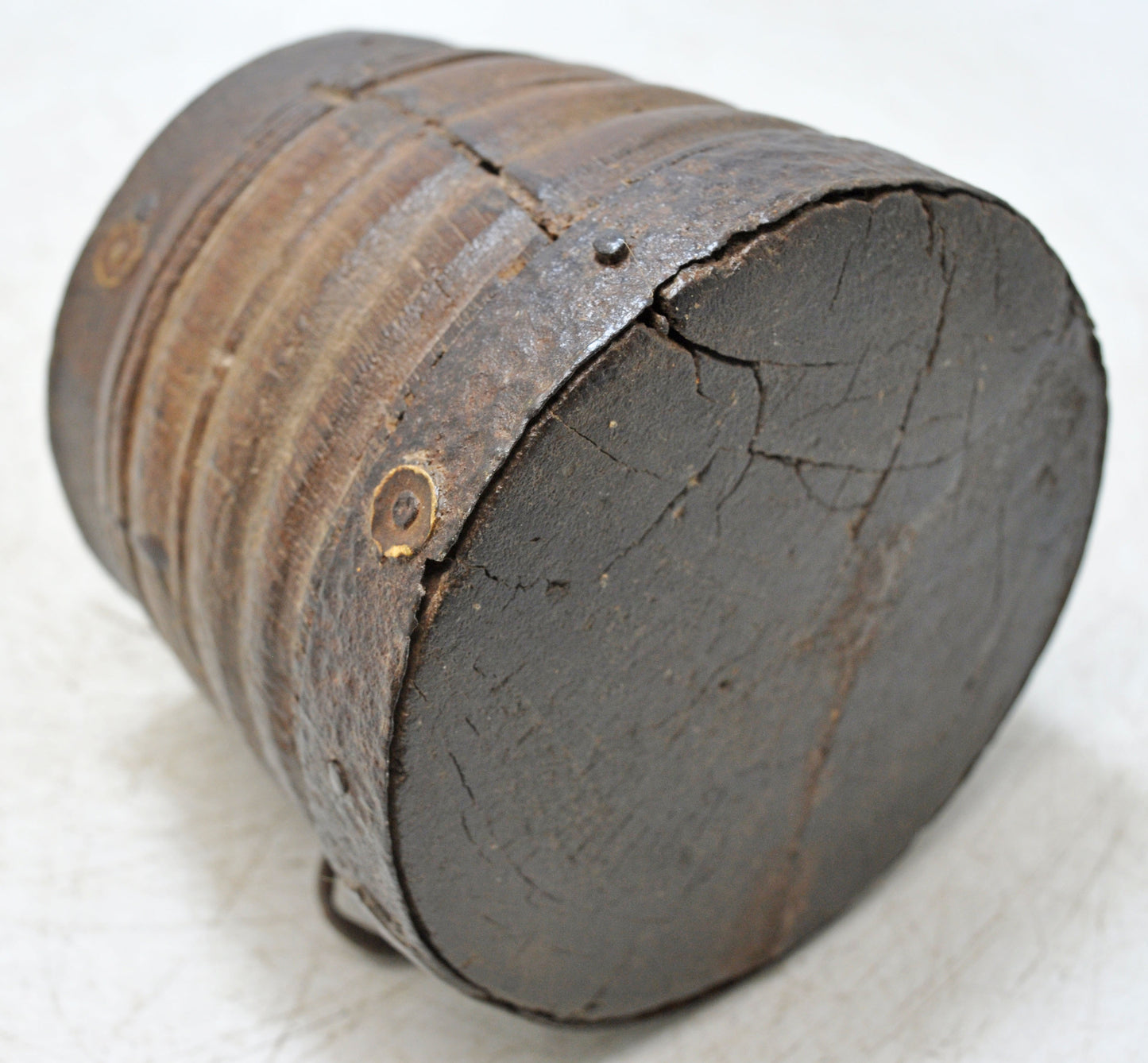Antique Wooden Grain Measurement Paili Pot Original Old Fine Hand Carved