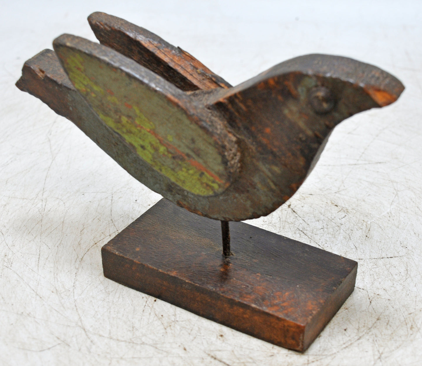 Vintage Wooden Small Bird Figurine Original Old Hand Crafted