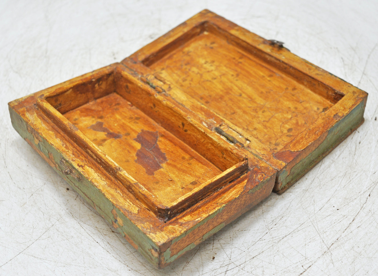 Vintage Wooden Storage Box Original Old Hand Crafted Painted