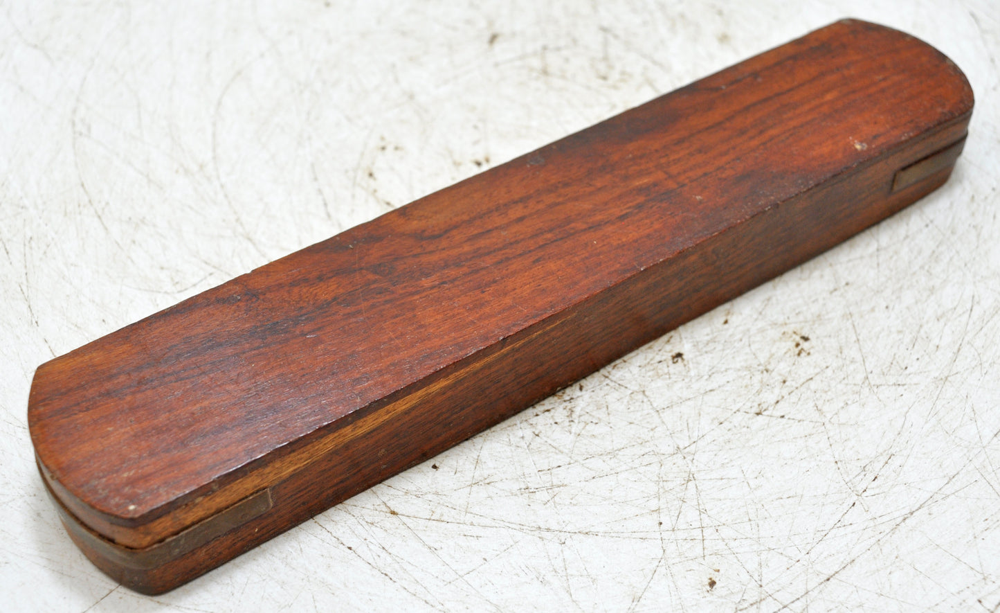 Vintage Wooden Pencil Stationary Box Original Old Hand Crafted Brass Fitted