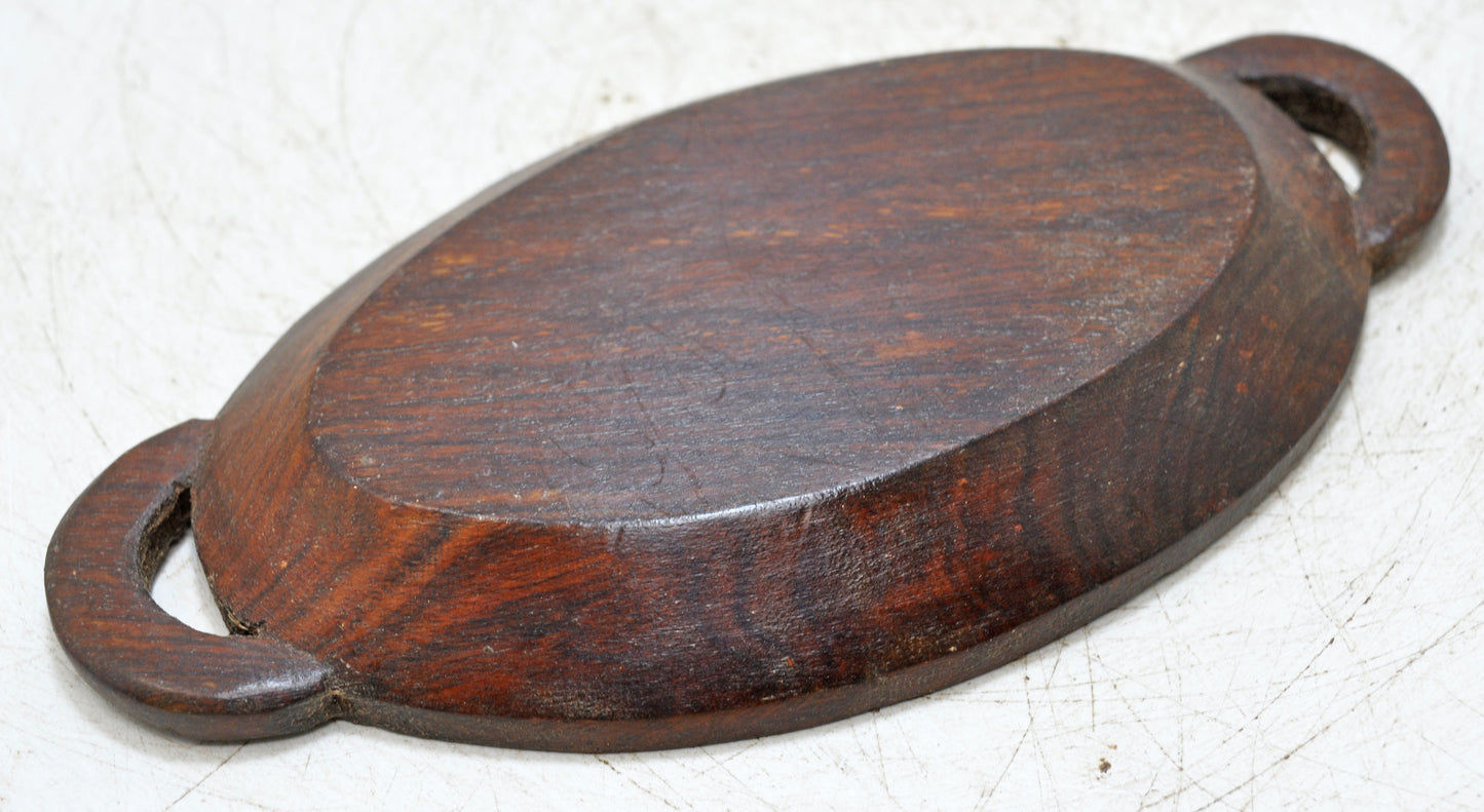 Vintage Wooden Small Tray Original Old Hand Carved