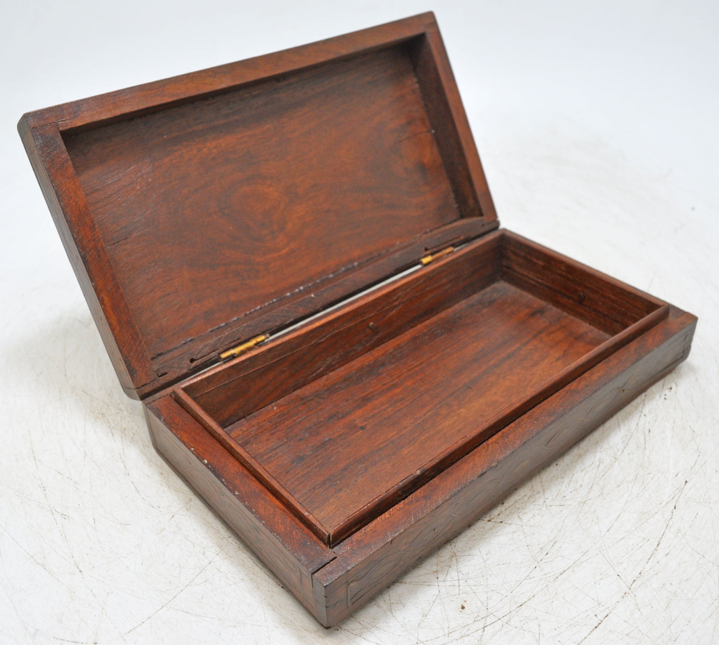 Vintage Wooden Storage Box Original Old Hand Crafted Fine Brass Fitted