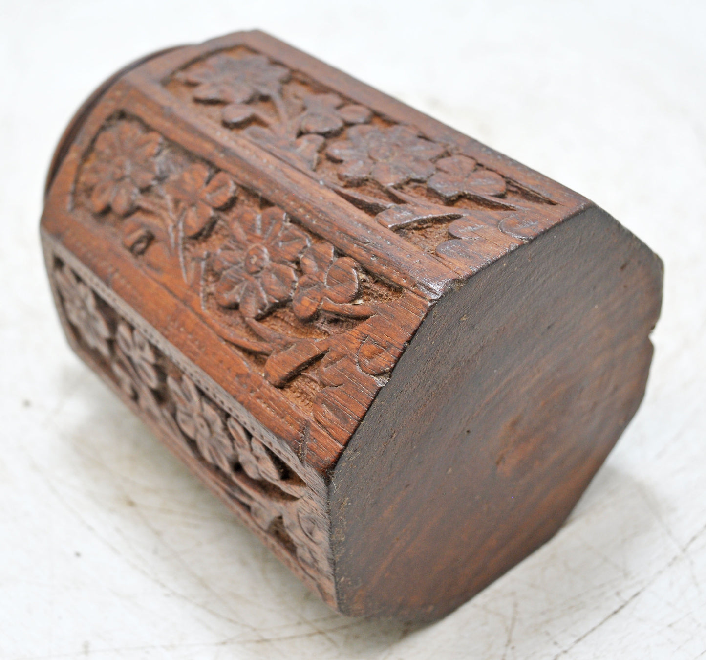 Vintage Wooden Small Grain Measurement Paili Pot Original Old Very Fine Hand Carved