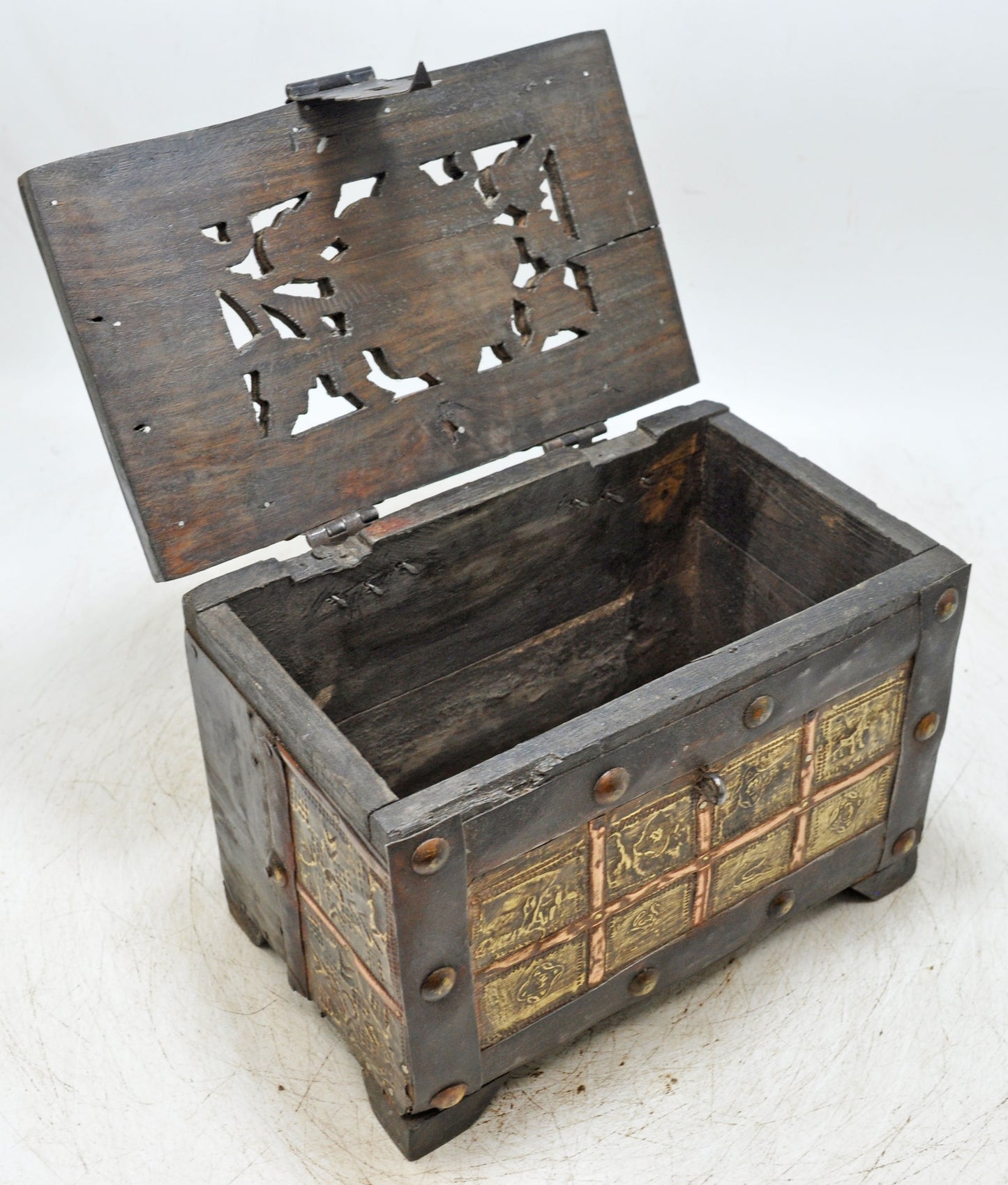 Vintage Wooden Small Storage Box Original Old Hand Crafted