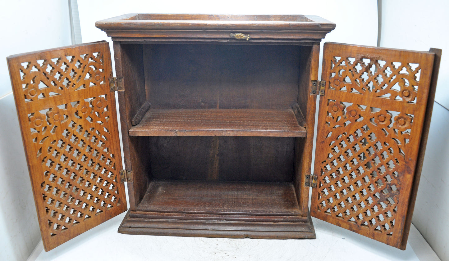 Vintage Wooden Mini Cabinet Original Old Hand Crafted Fine Carved