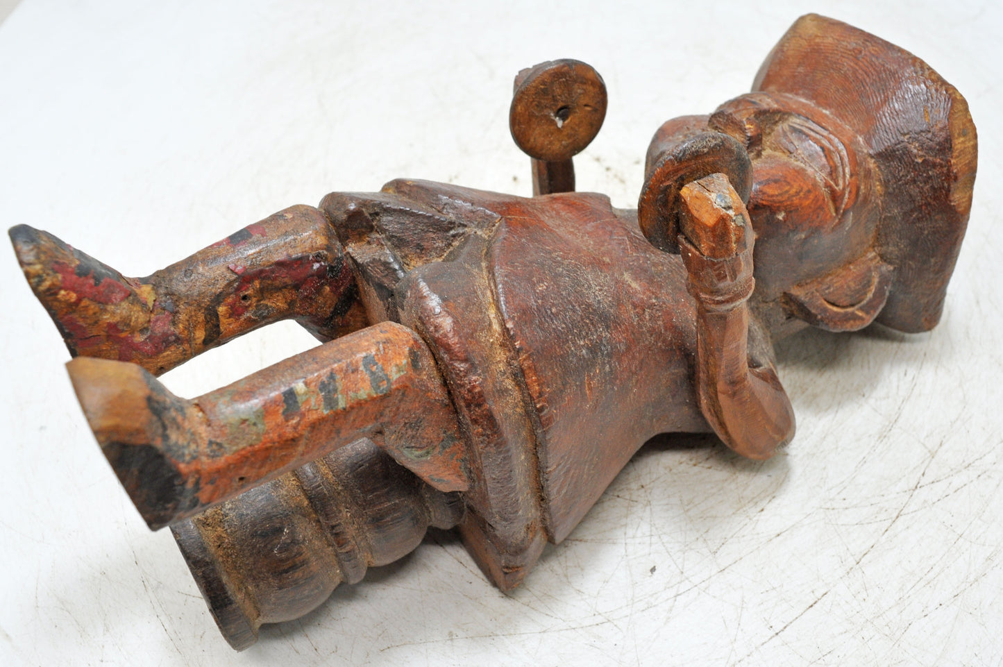 Antique Wooden Musician Man Figurine Original Old Fine Hand Carved