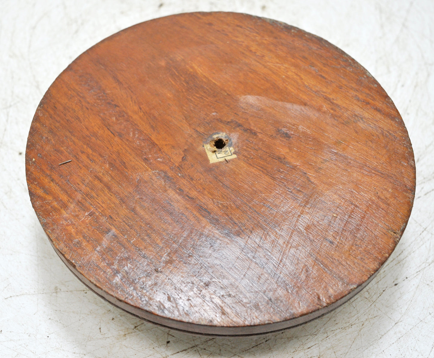 Vintage Wooden Round Candle Holder Stand Original Old Fine Hand Carved
