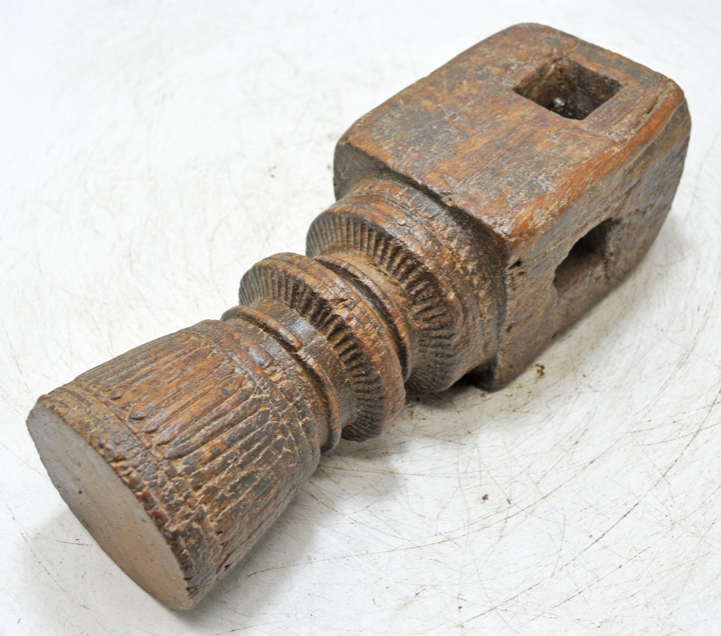 Antique Wooden Paga Candle Holder Stand Original Old Hand Carved