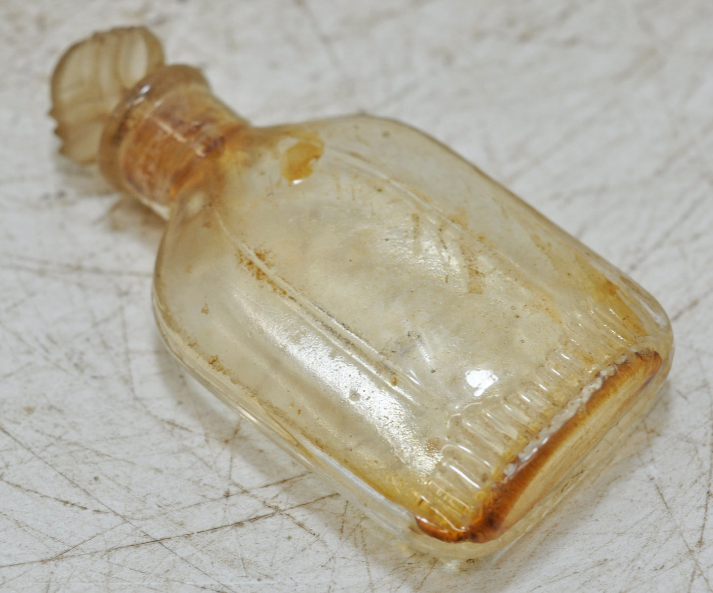 Antique Glass Small Perfume Bottle Original Old Hand Crafted